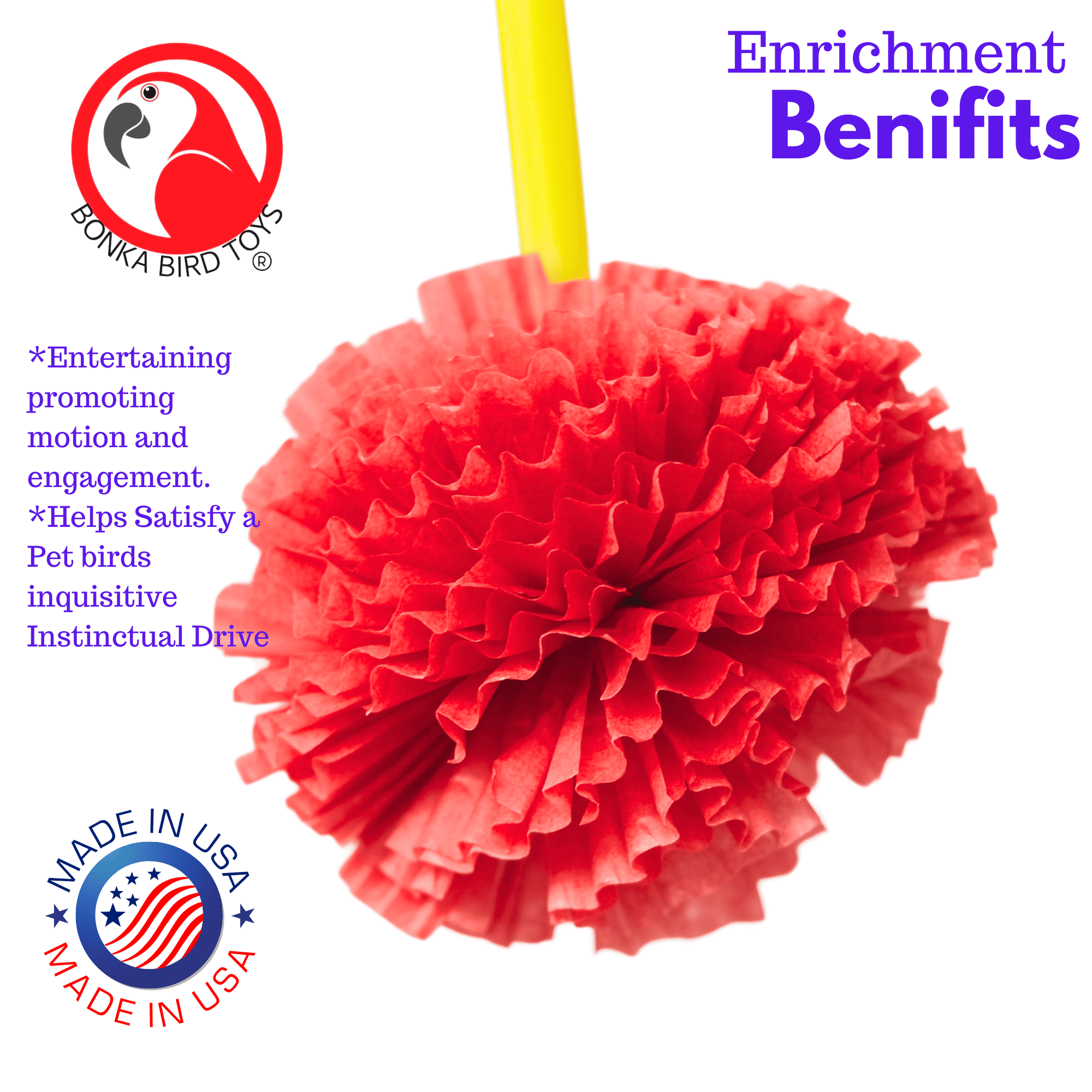 1725 Small Paper Puff - Bonka Bird Toys