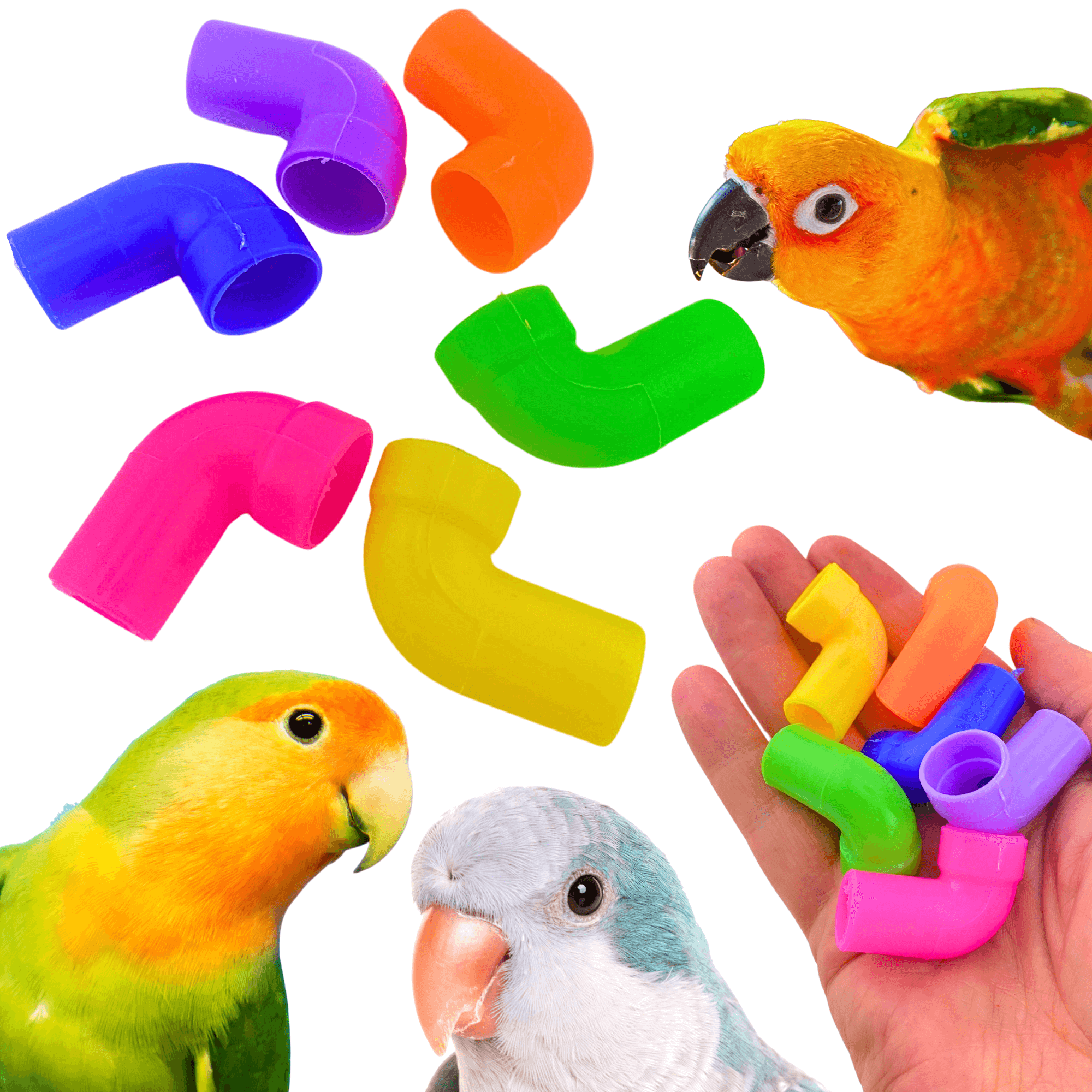 3807 Pk6 Plastic Pipe Elbow Tubes - Bonka Bird Toys