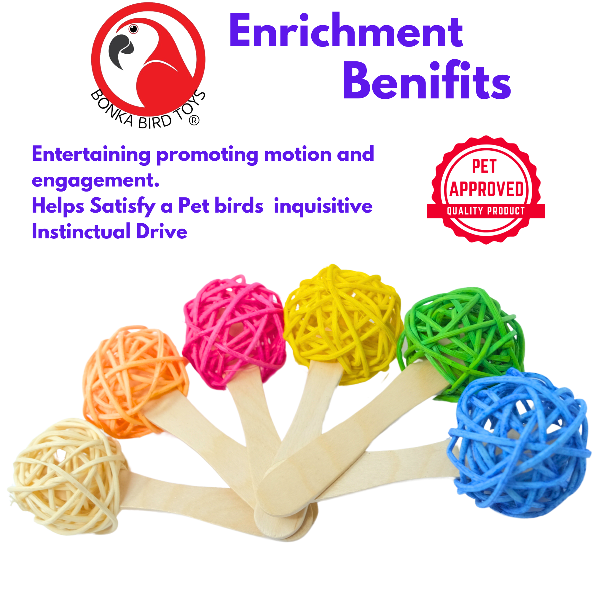 2642 Pk6 Vine Lollipop - Bonka Bird Toys