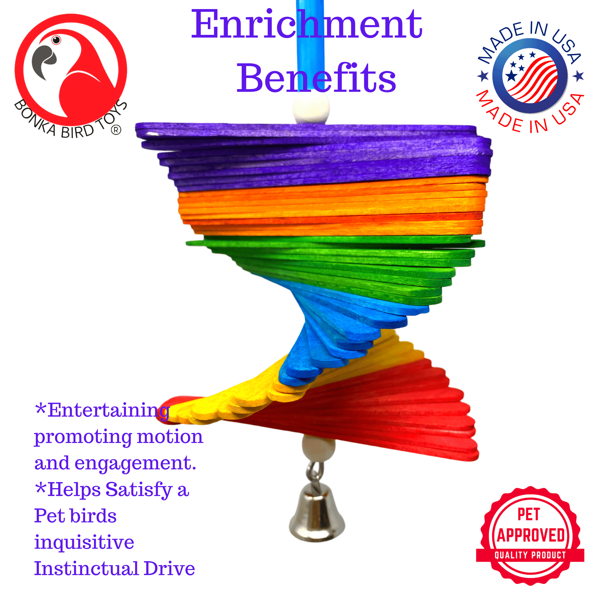 2908 Mini Rainbow Sticks - Bonka Bird Toys