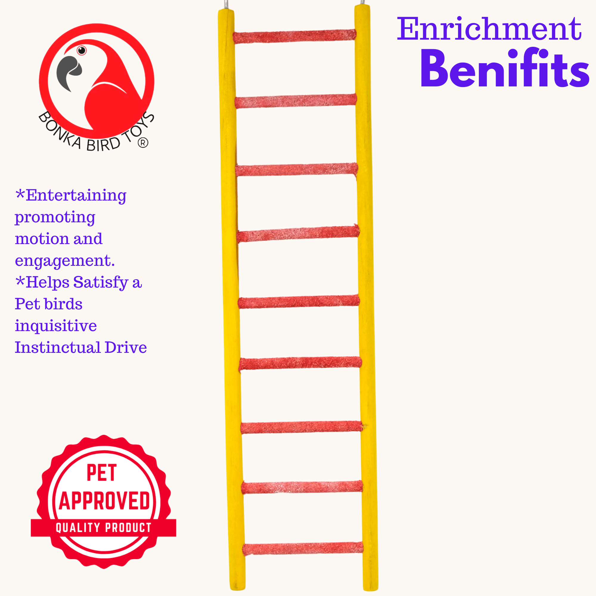 30803 Medium Pedi-ladder 14" BOGO BUNDLE BUY ONE GET ONE FREE! - Bonka Bird Toys