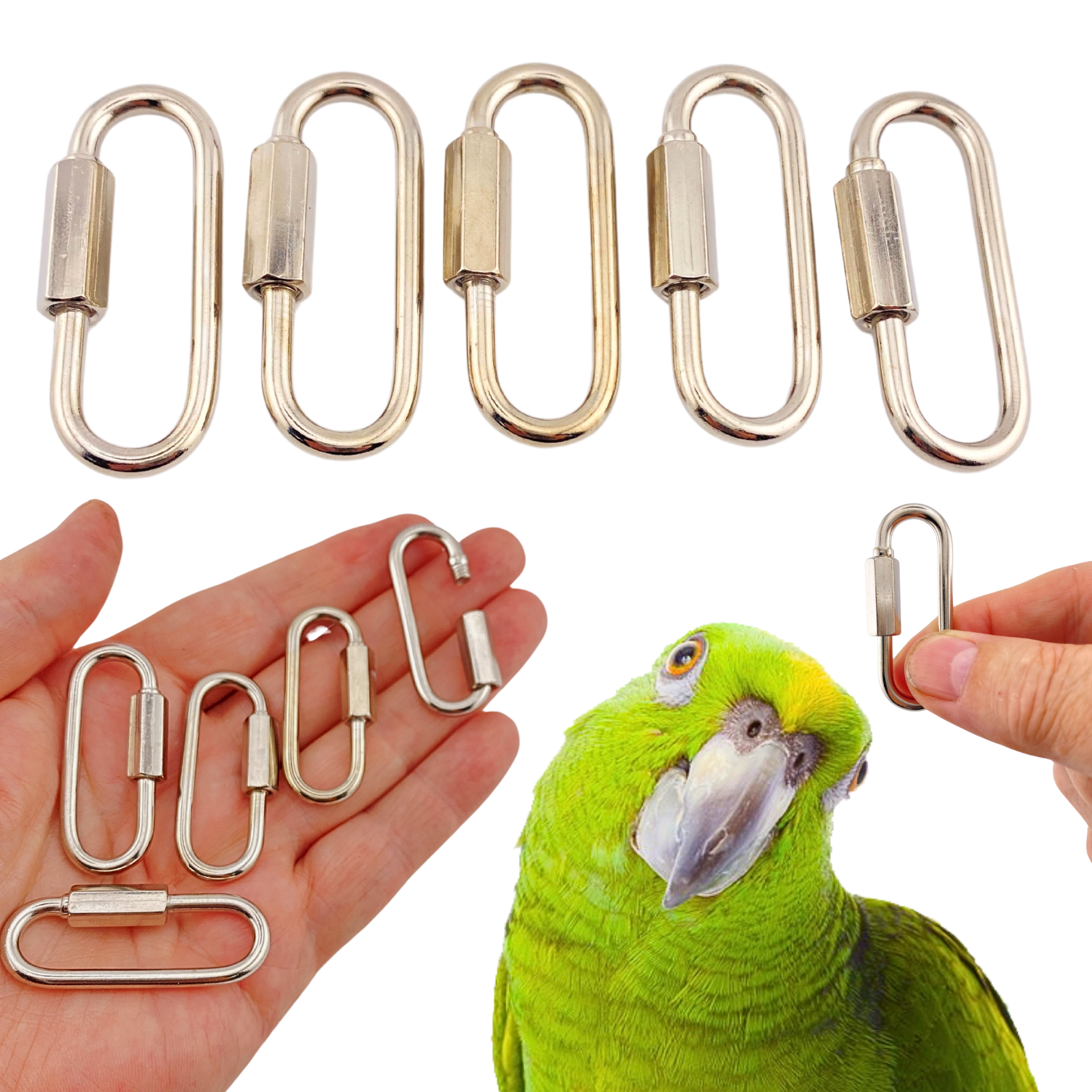 2171 Pk5 Wide Mouth Quick Links - Bonka Bird Toys