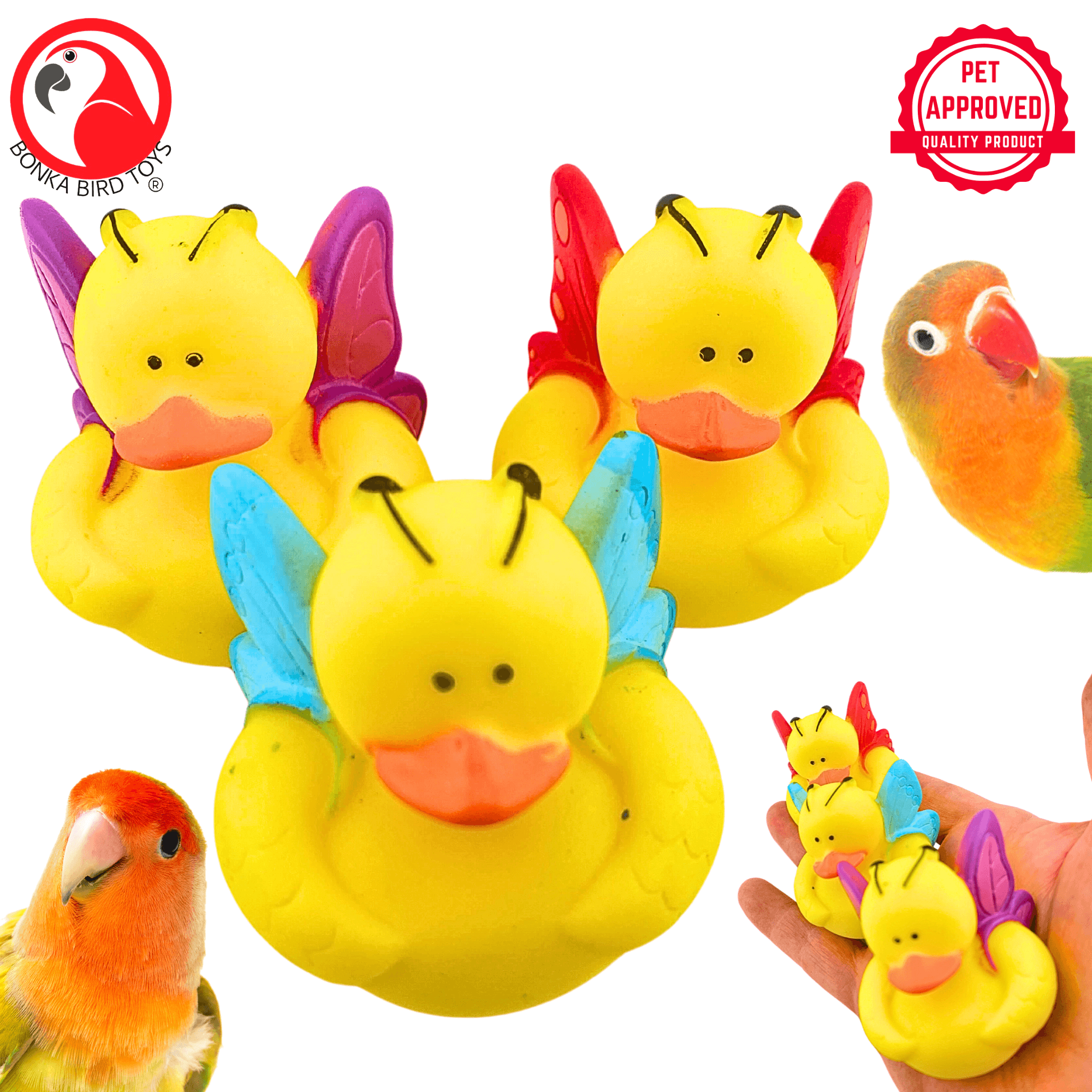1440 Pk3 Butterfly Duck - Bonka Bird Toys