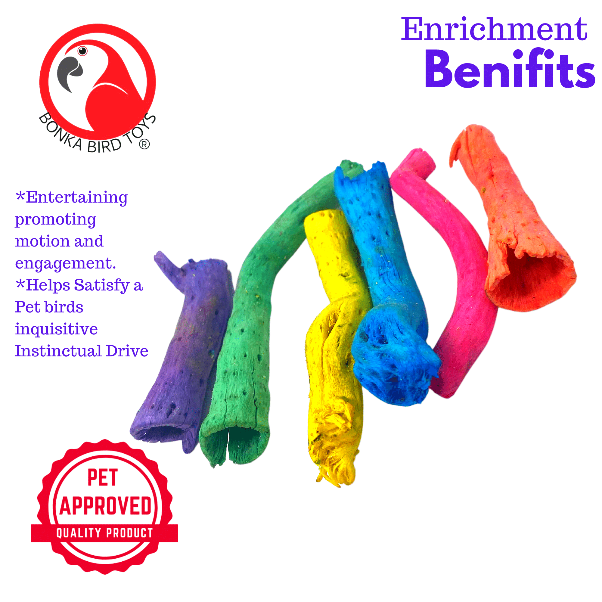 Colored Gobi Tail - Bonka Bird Toys