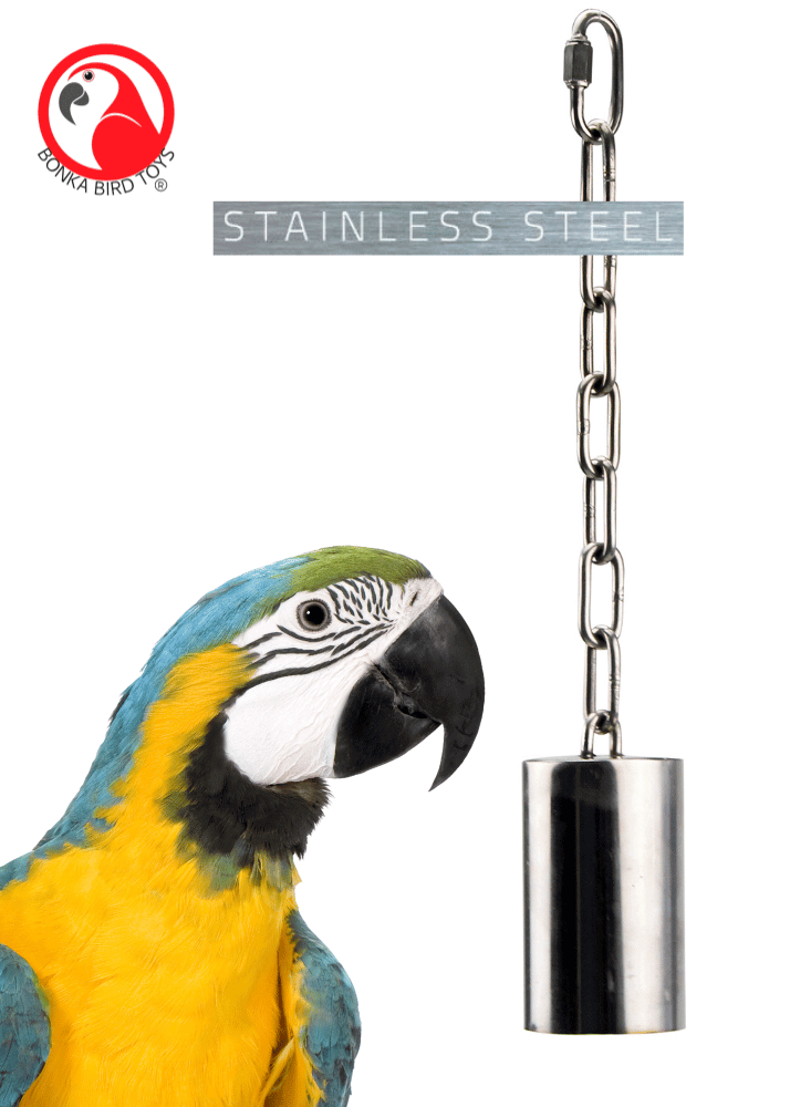 1644 Large Stainless Steel Pipe Bell - Bonka Bird Toys
