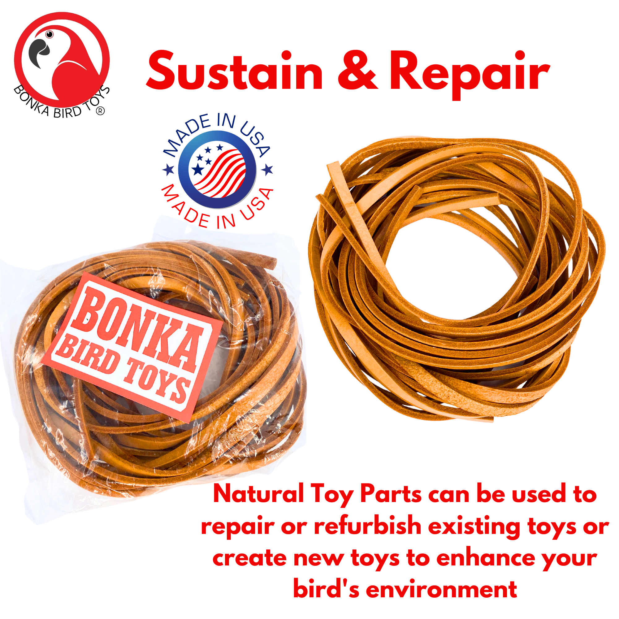 2002 Pk6 Thick Leather 48" x 1/4" - Bonka Bird Toys