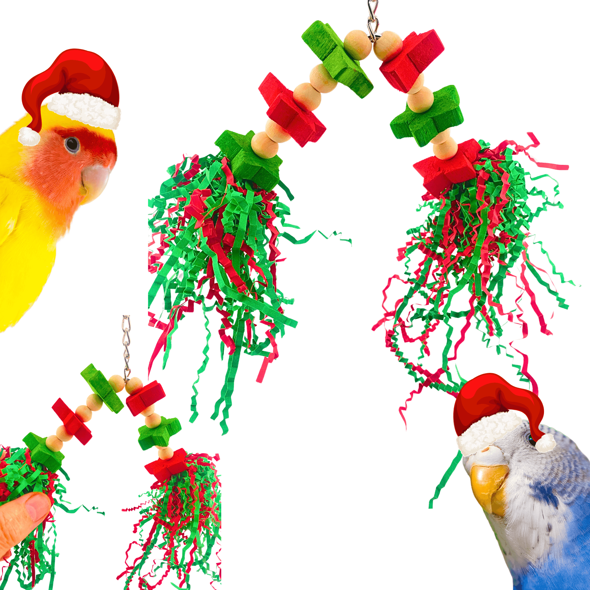 2596 Christmas Mini Sola Crinkle - Bonka Bird Toys
