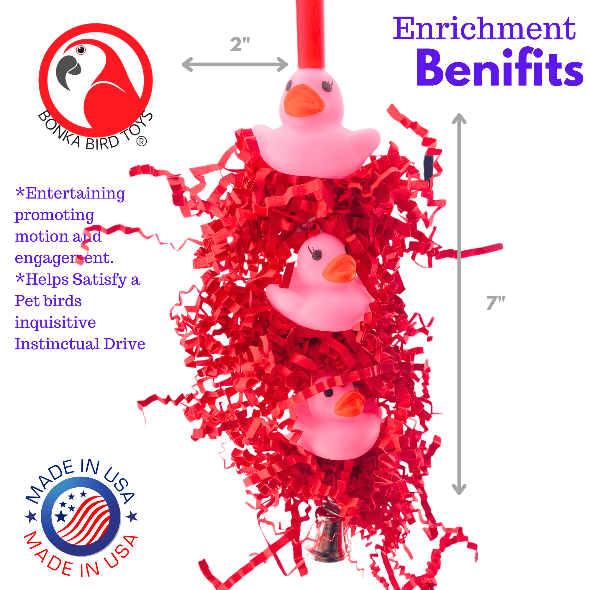 2957 Triple Pink Duck - Bonka Bird Toys