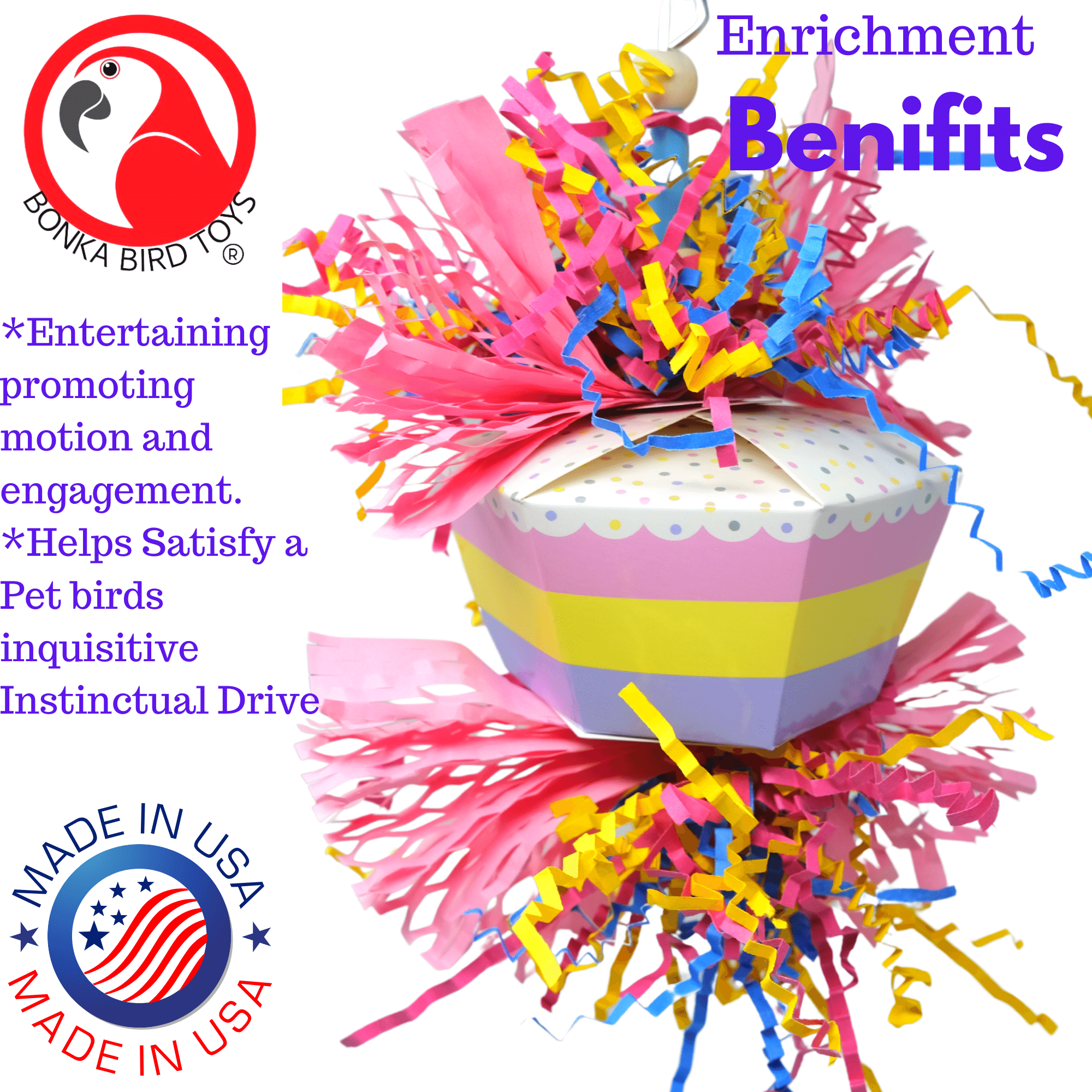 1058 Happy Birthday - Bonka Bird Toys