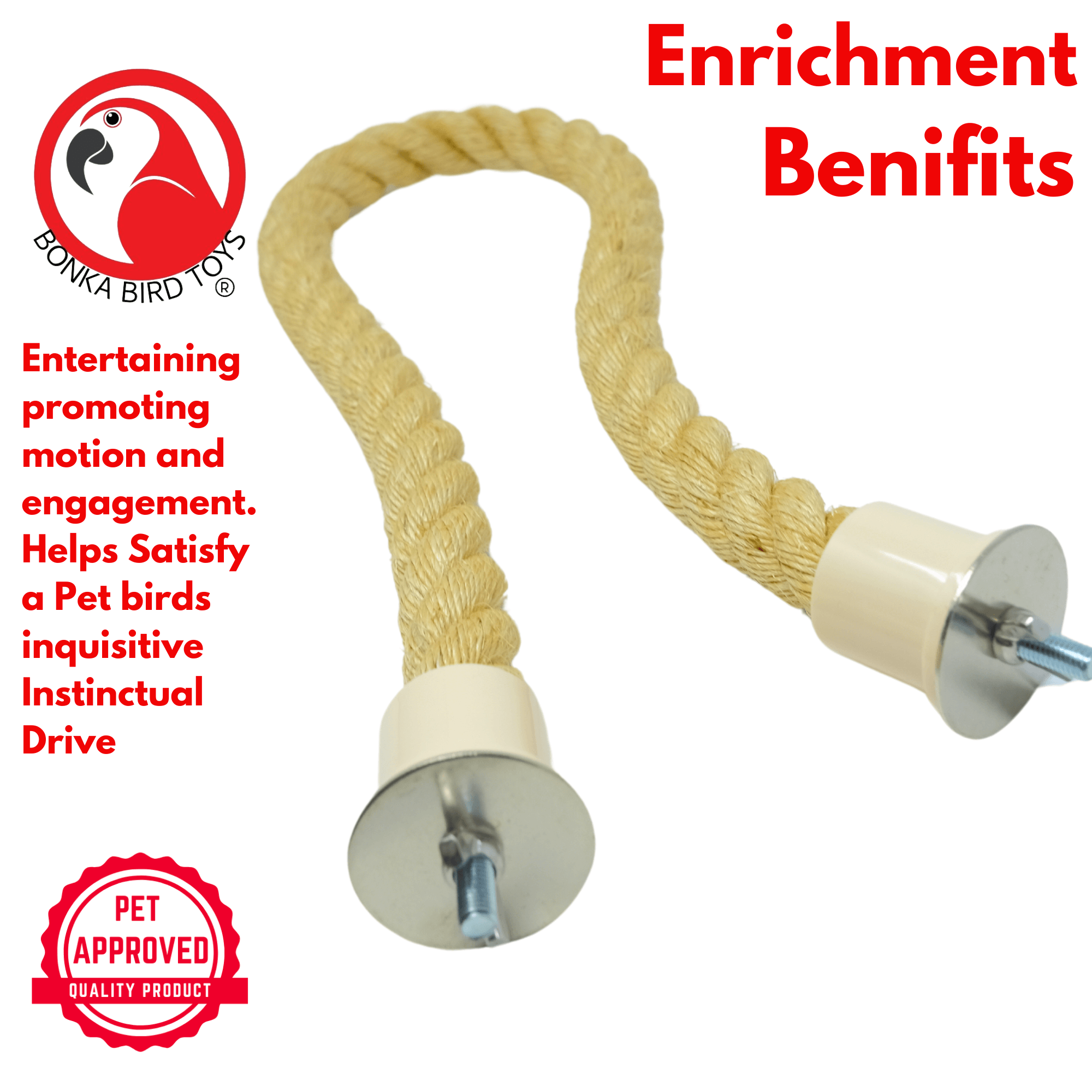 2672 Large Sisal Rope Perch - Bonka Bird Toys