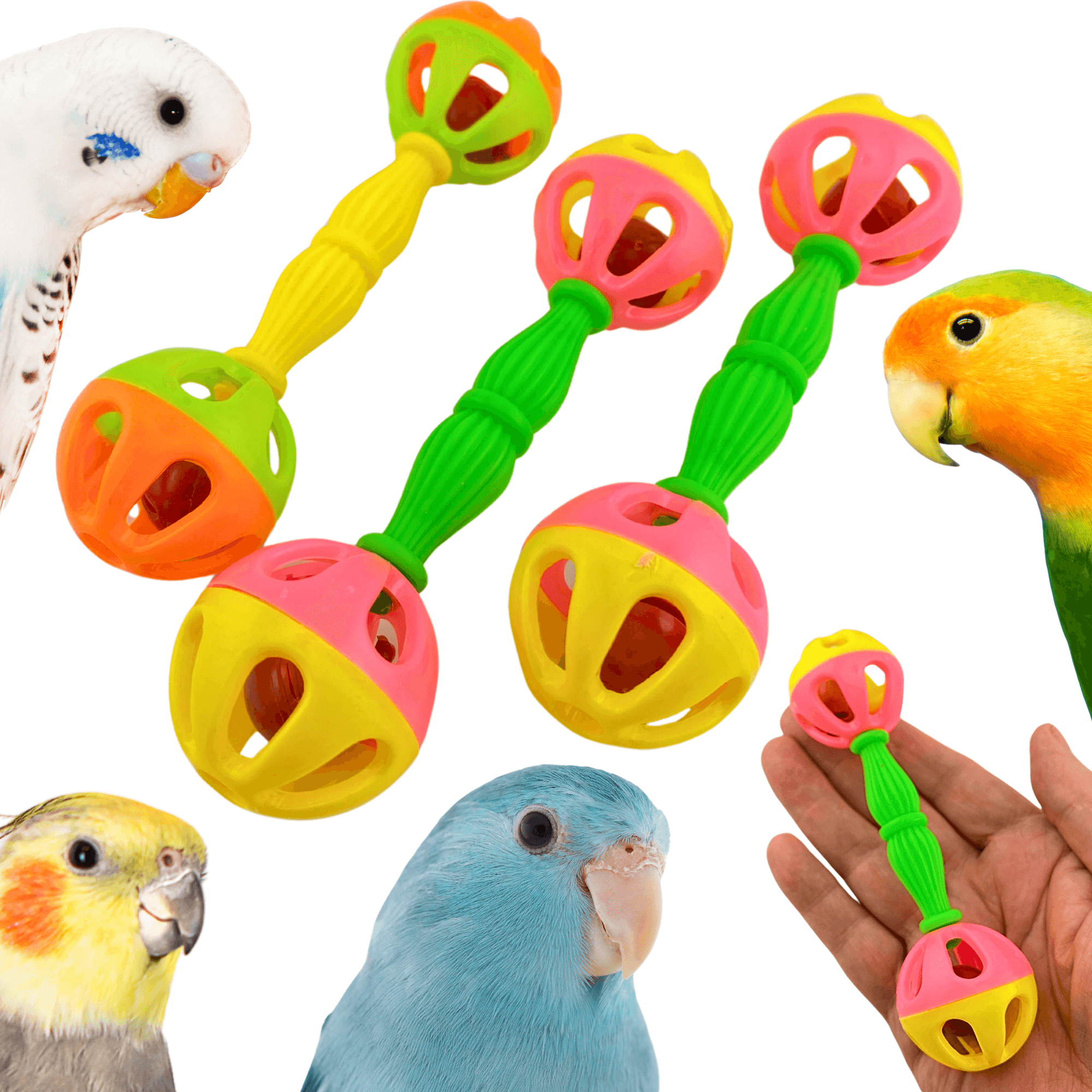 2093 Pk3 Birdie Barbell - Bonka Bird Toys