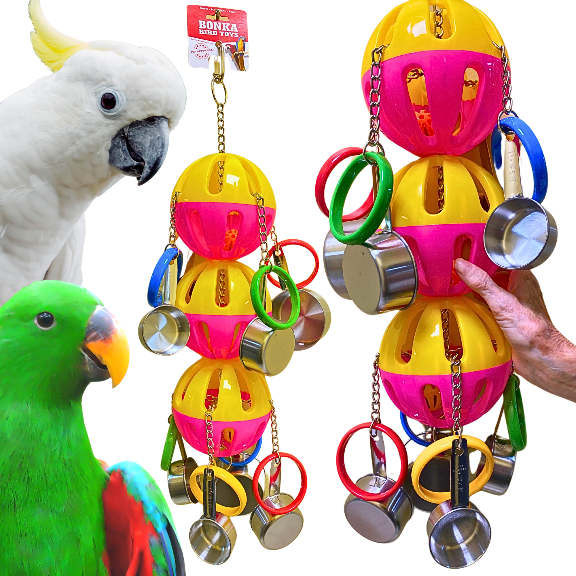 1429 Huge Triple Tuff Pot - Bonka Bird Toys