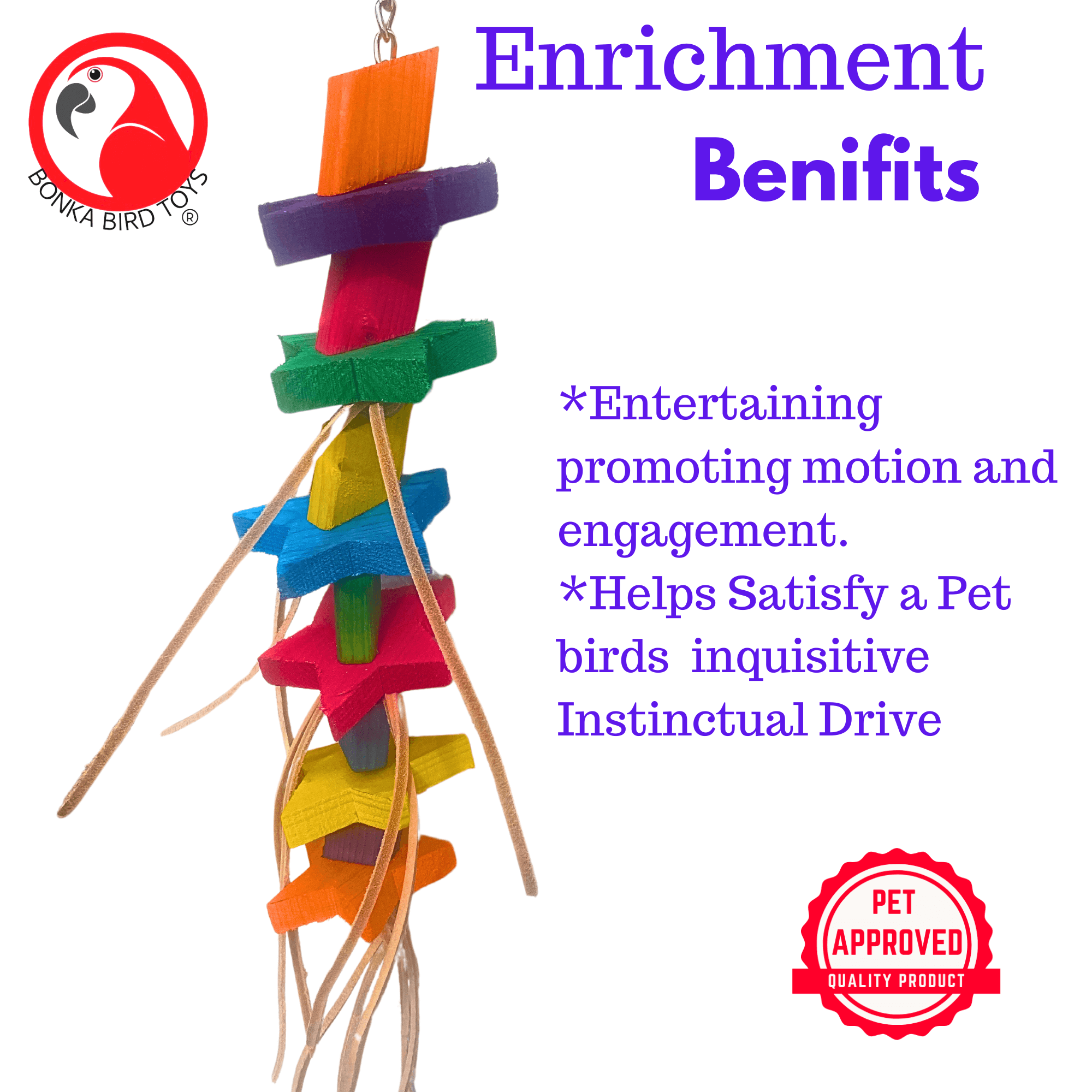 1510 Colored Colored Chunky Star - Bonka Bird Toys