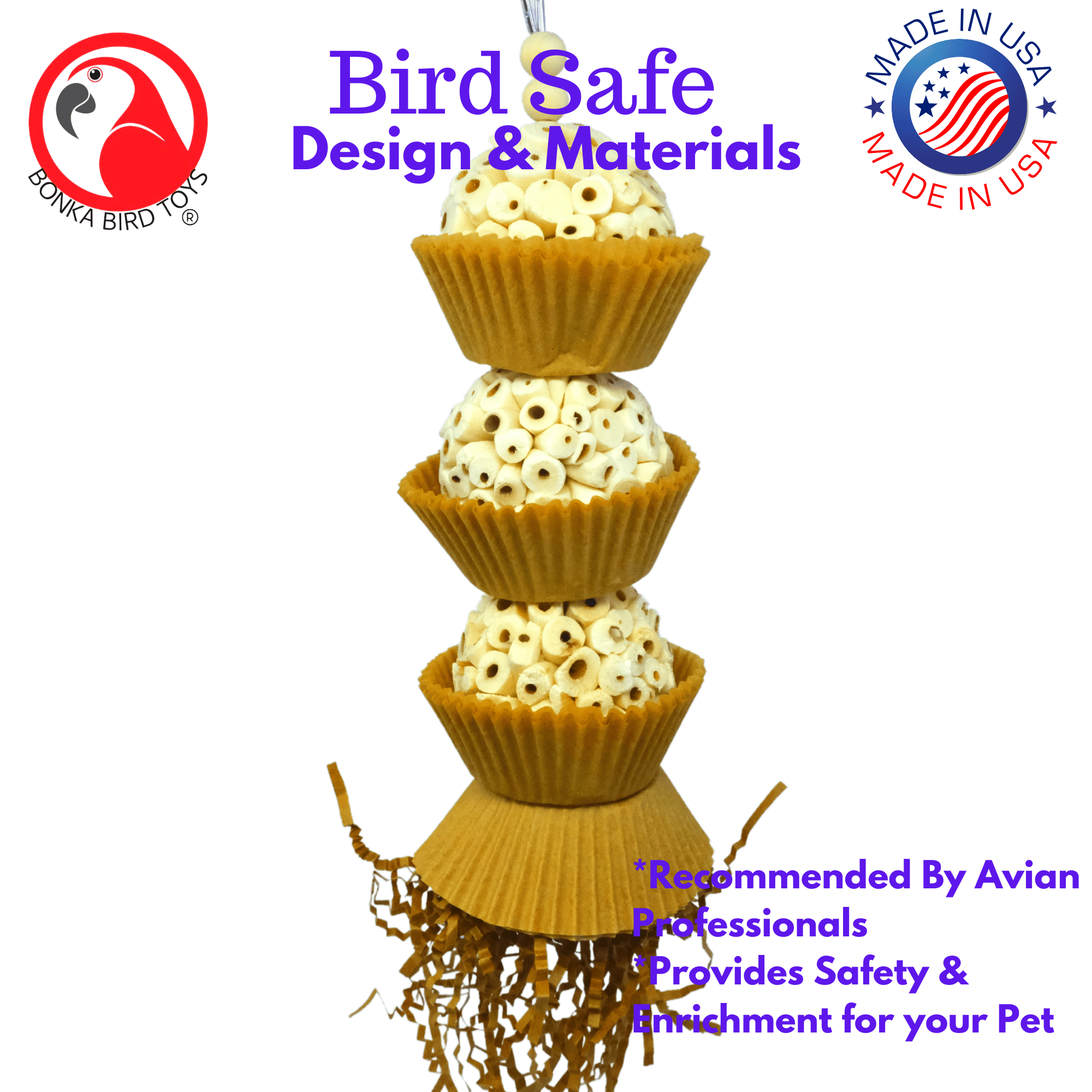 1931N Natural Three Cake - Bonka Bird Toys