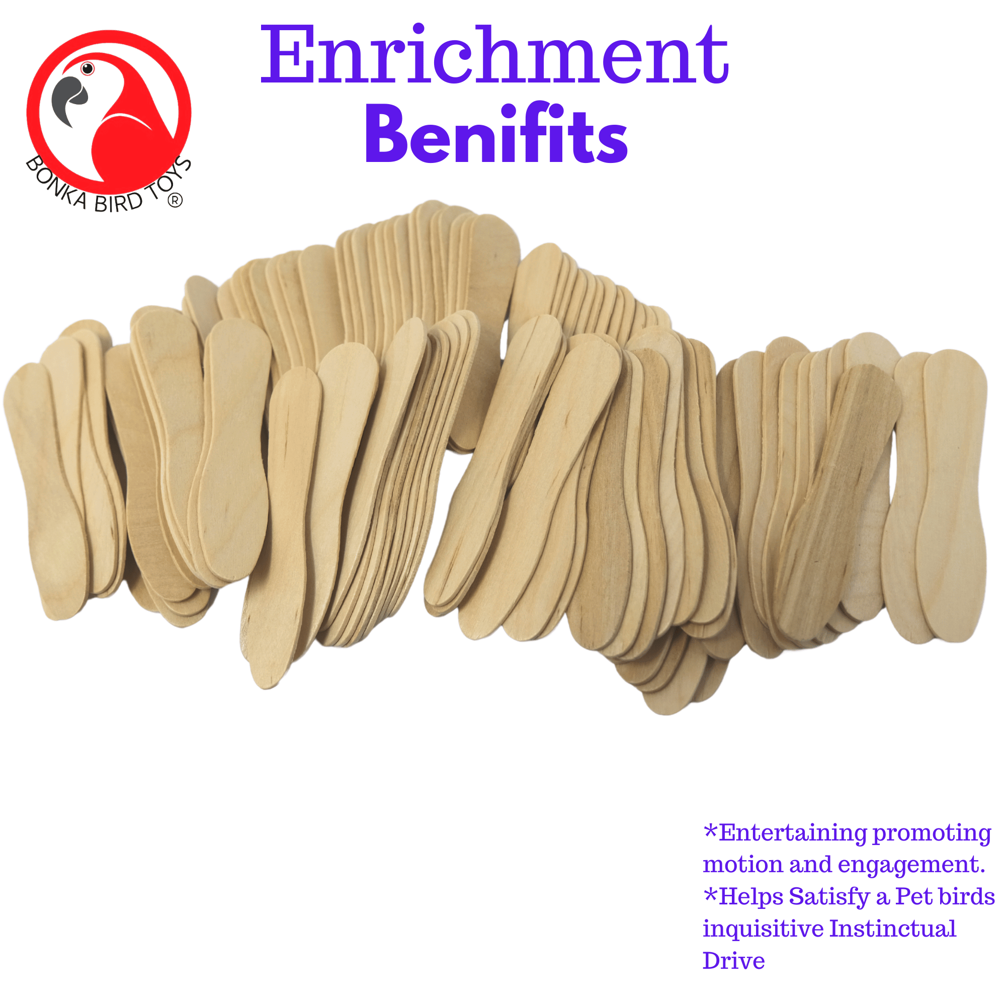 Natural and Colored Ice Cream Sticks - Bonka Bird Toys