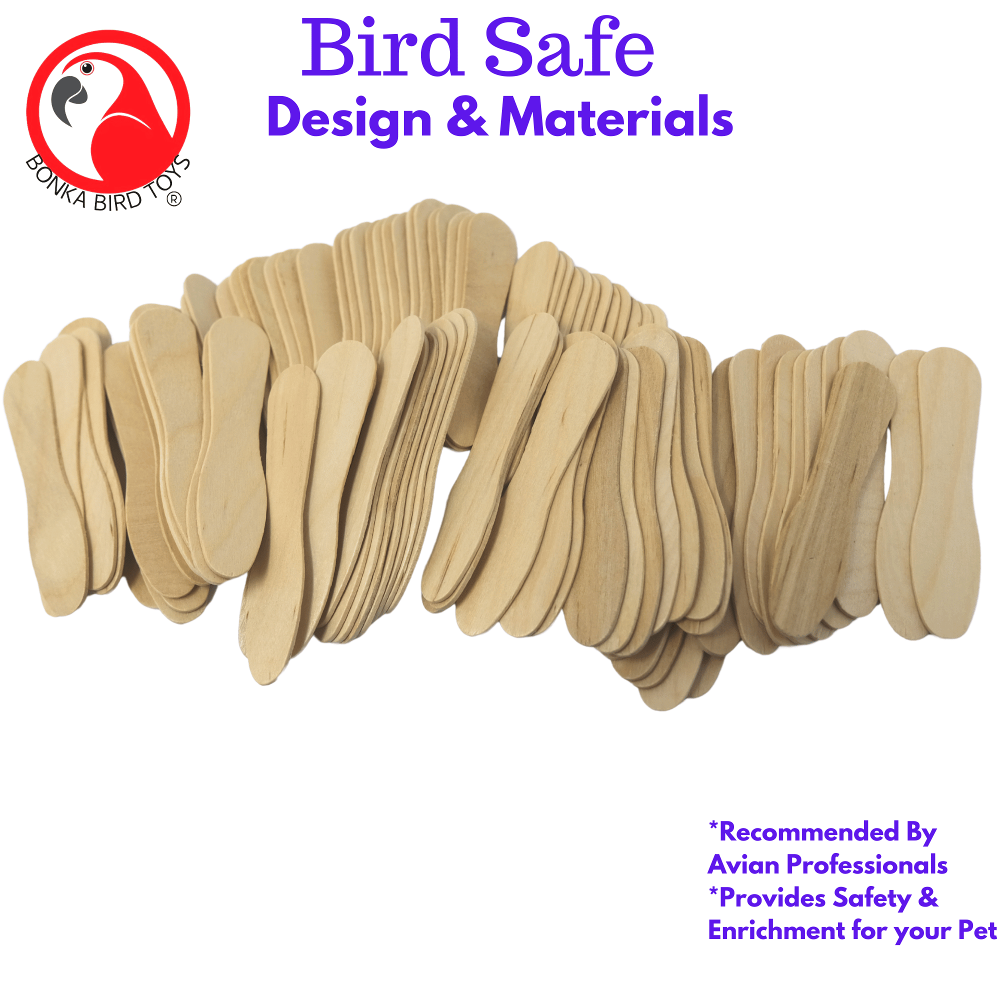 Natural and Colored Ice Cream Sticks - Bonka Bird Toys