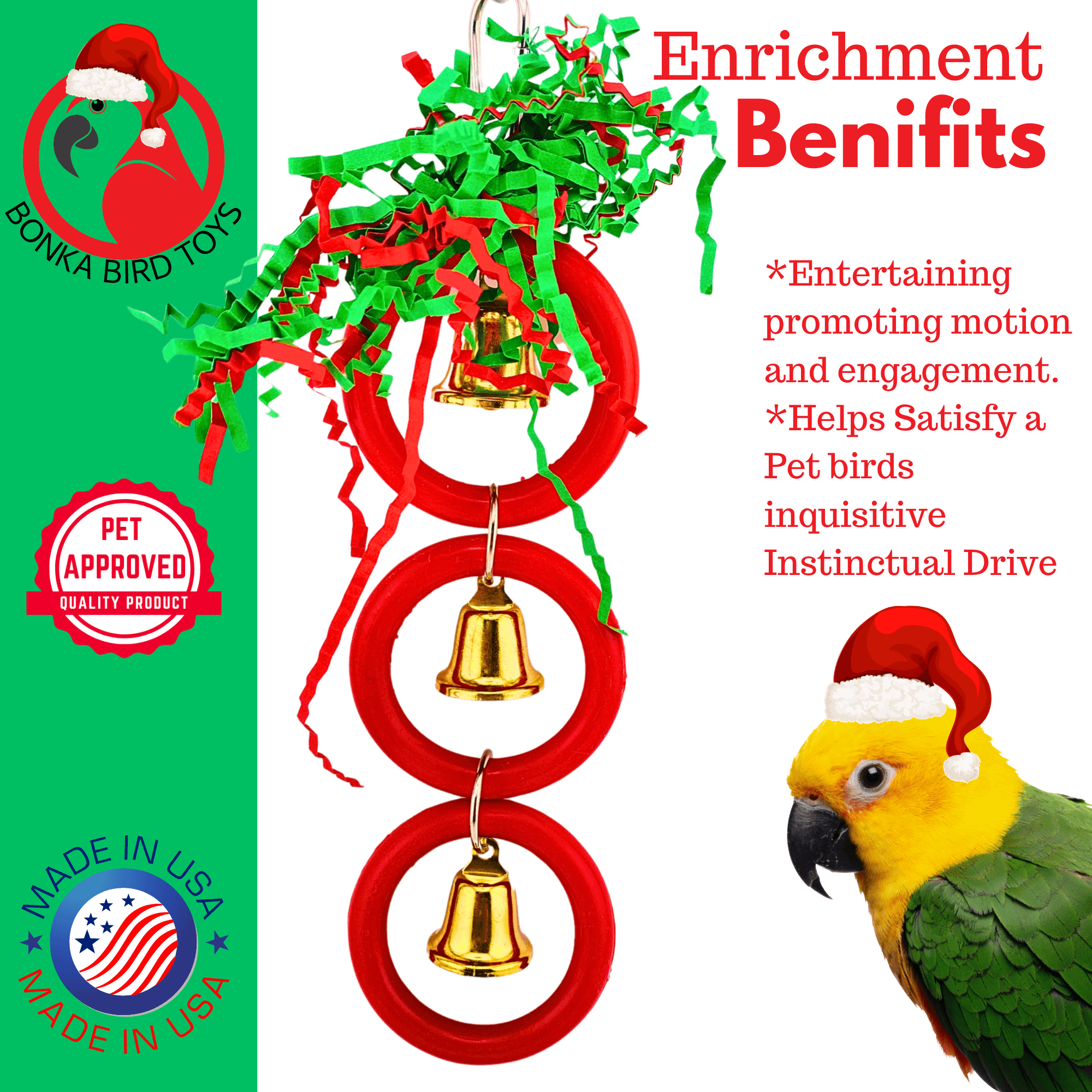 2768 Christmas Jolly Trio - Bonka Bird Toys