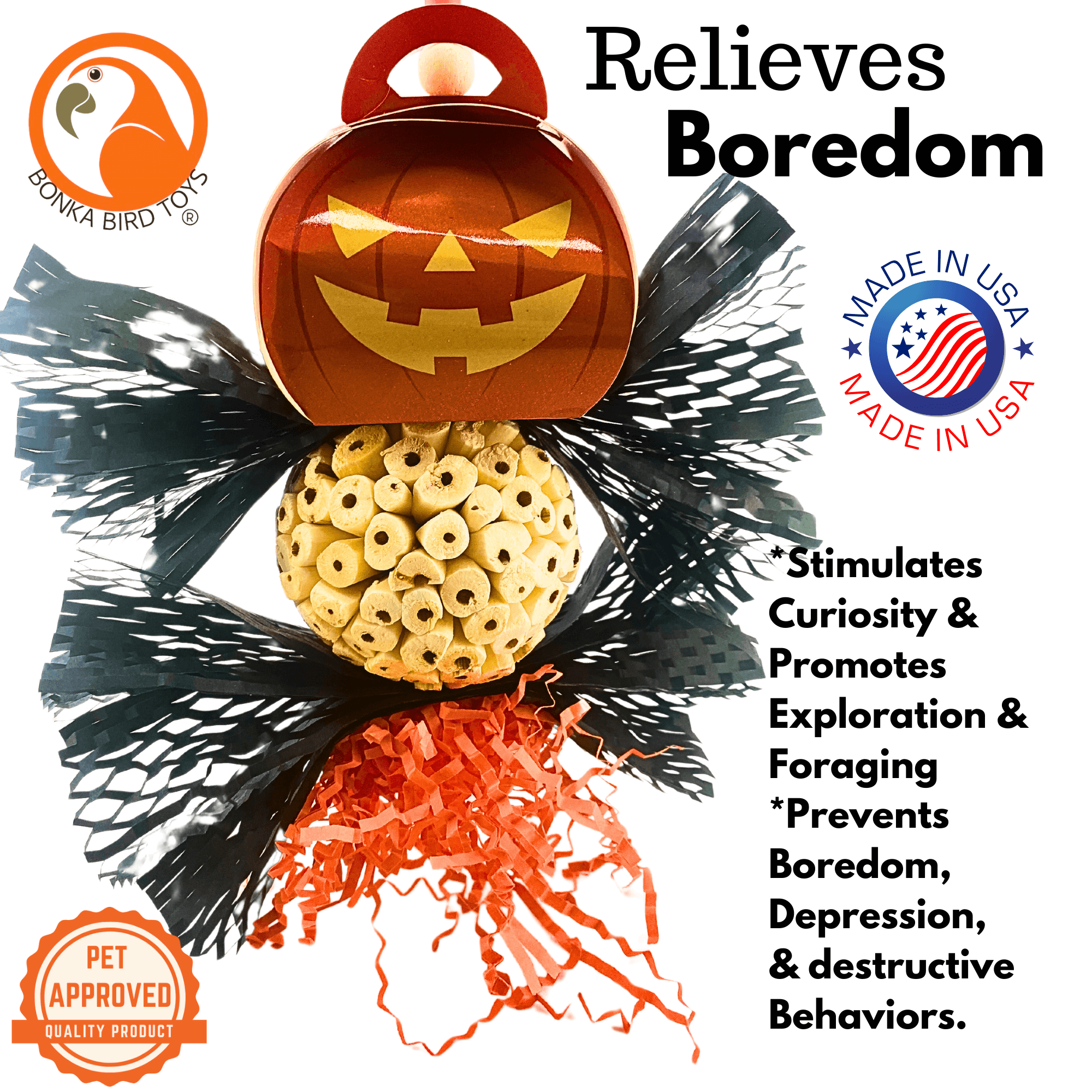 2717 Spooky Halloween Pumpkin - Bonka Bird Toys