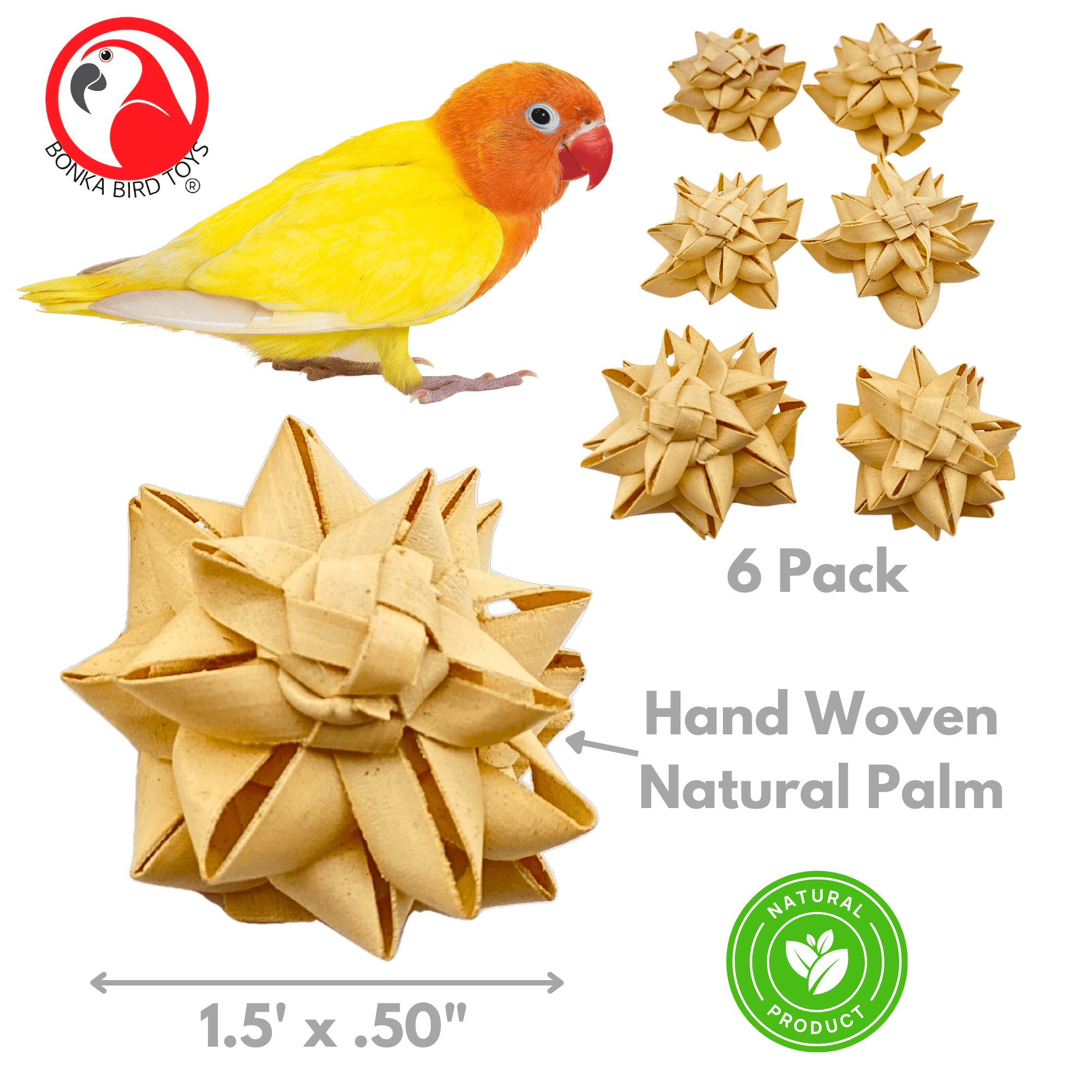 3373 Pk6 Small Palm Flower - Bonka Bird Toys