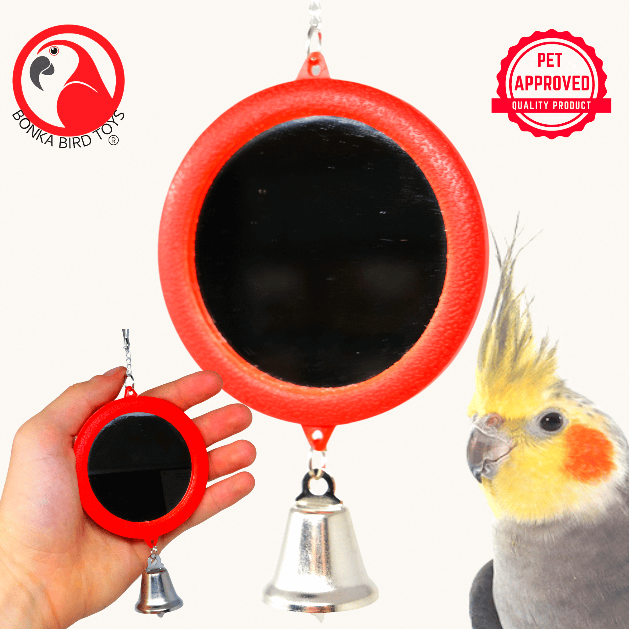 36415 Medium Round Mirror BOGO BUNDLE BUY ONE GET ONE FREE! - Bonka Bird Toys