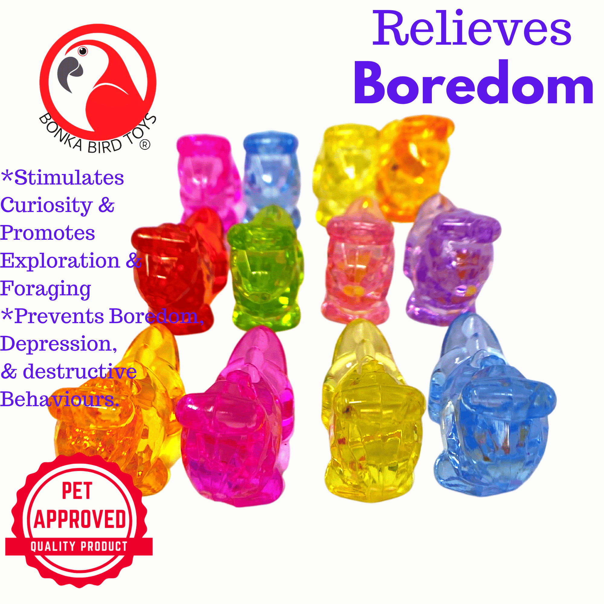 2522 PK12 Semi-Transparent Colored Acrylic Dinosaurs - Bonka Bird Toys