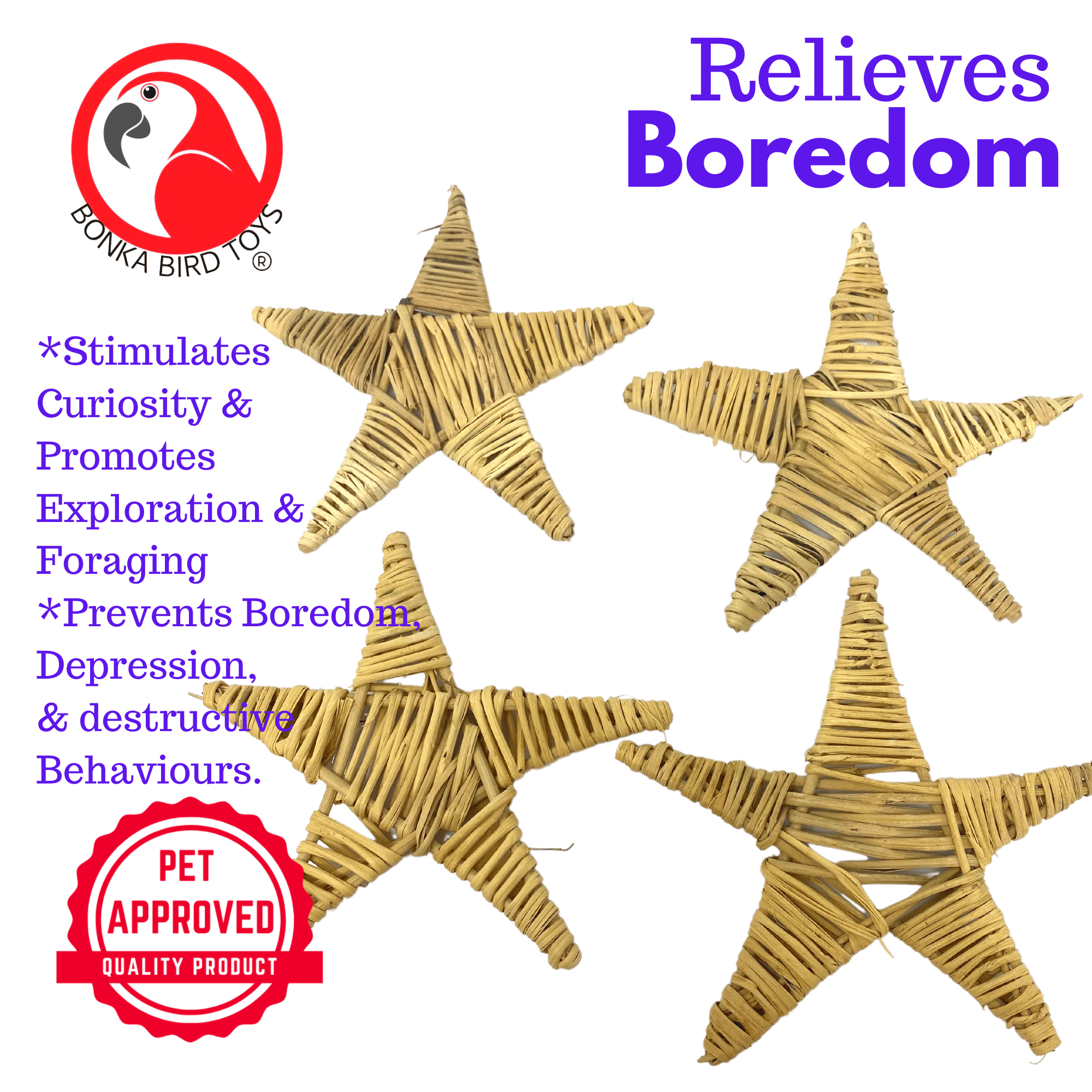 Huge Pk4 Vine Stars - Bonka Bird Toys