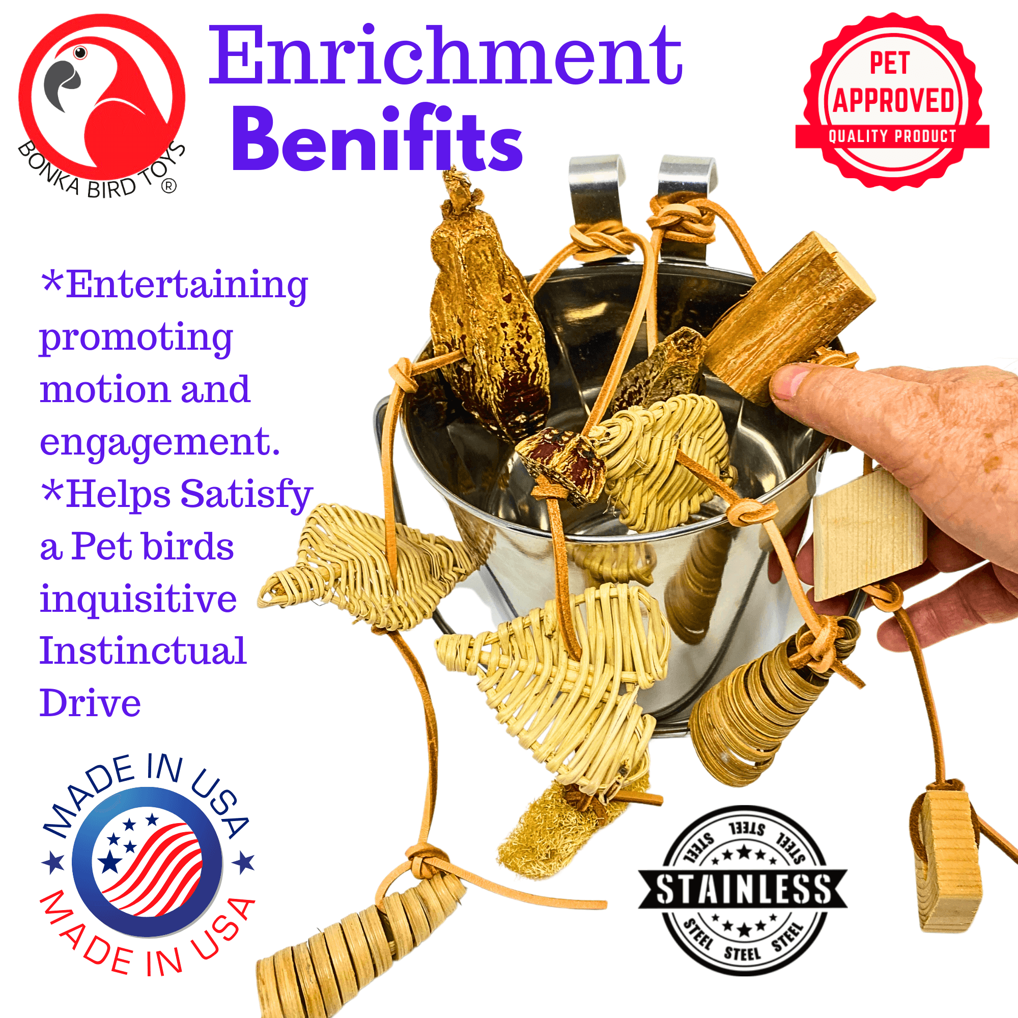 2740 Foraging Fun Bucket - Bonka Bird Toys