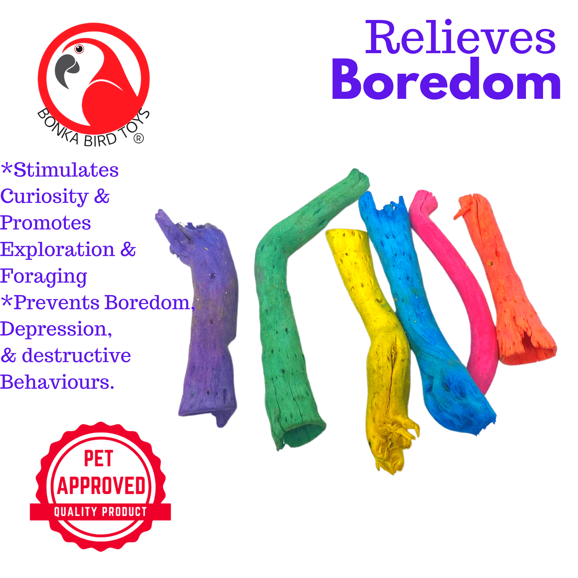 Colored Gobi Tail - Bonka Bird Toys