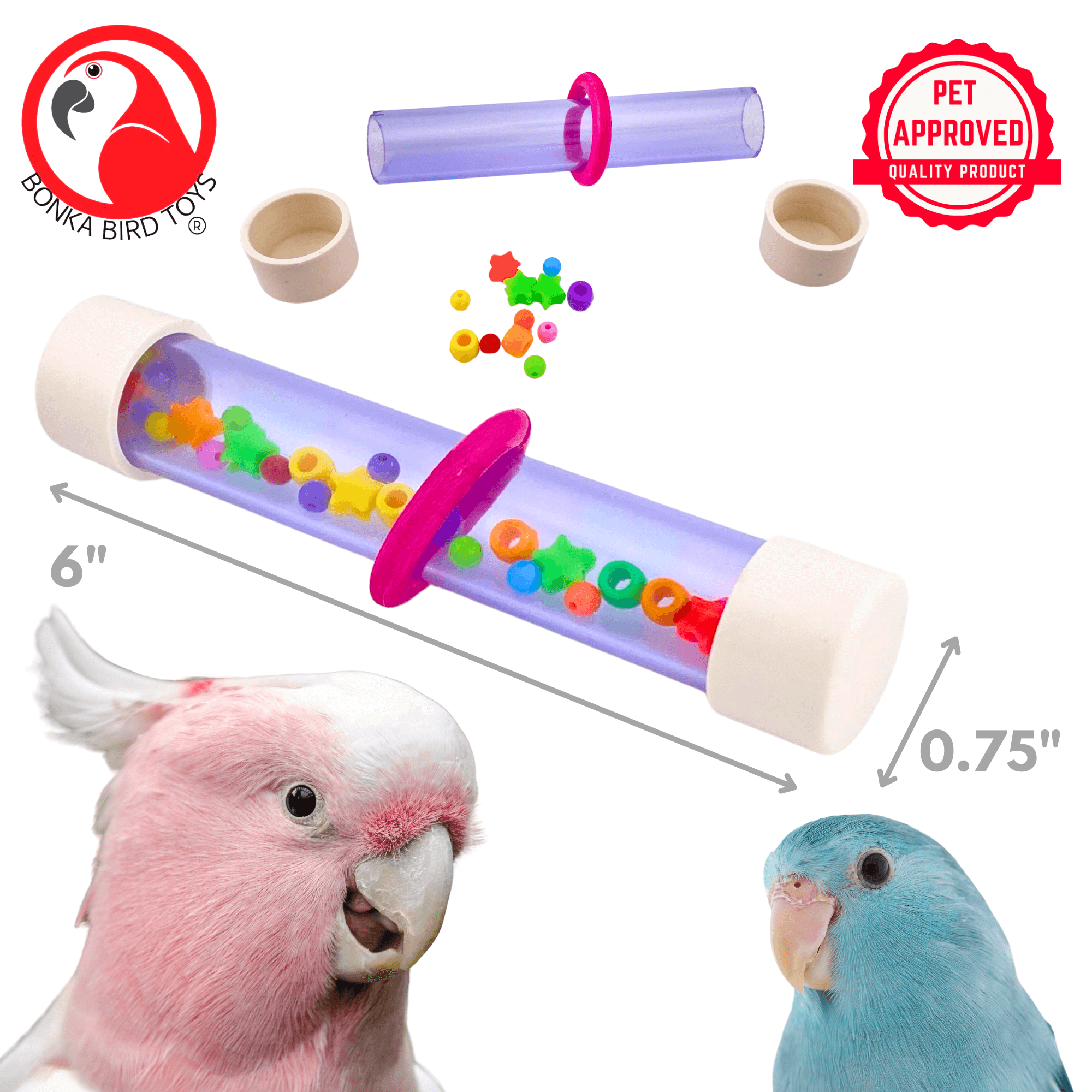 2633 Rattle Tube - Bonka Bird Toys