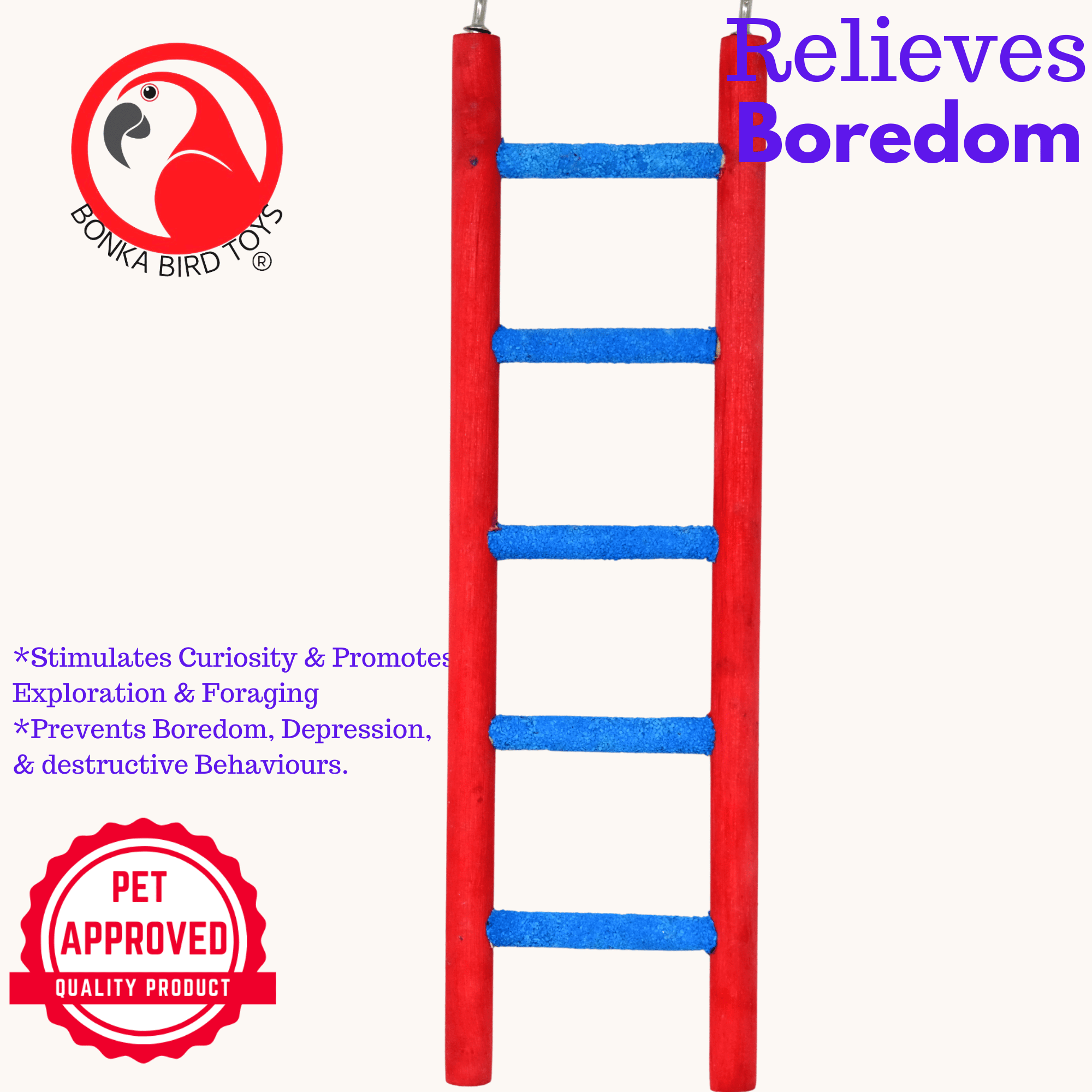 30801 X-Small 8.5" Pedi-Ladder BOGO BUNDLE BUY ONE GET ONE FREE! - Bonka Bird Toys