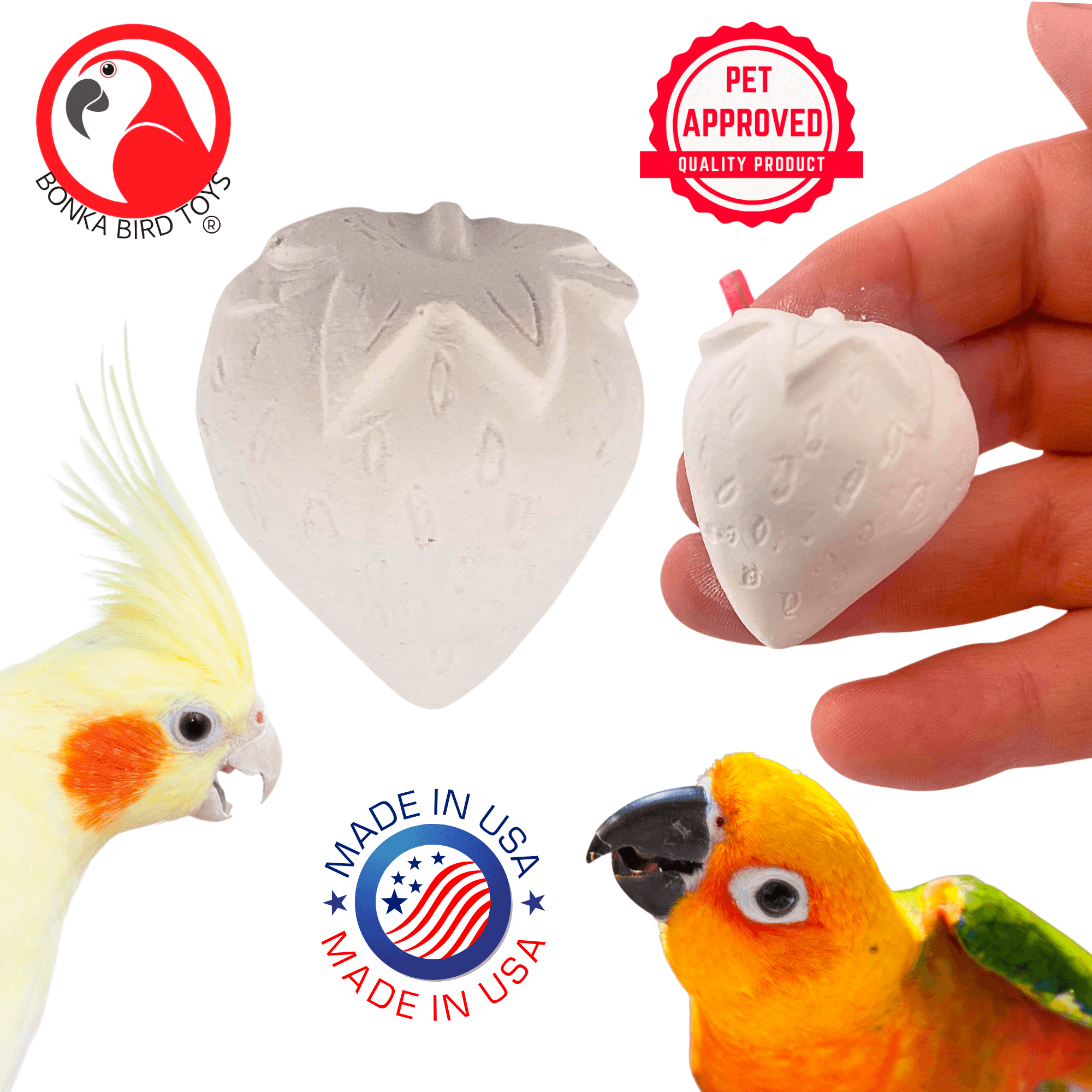 1443 Pk1 Mini Strawberry Calcium Treat - Bonka Bird Toys