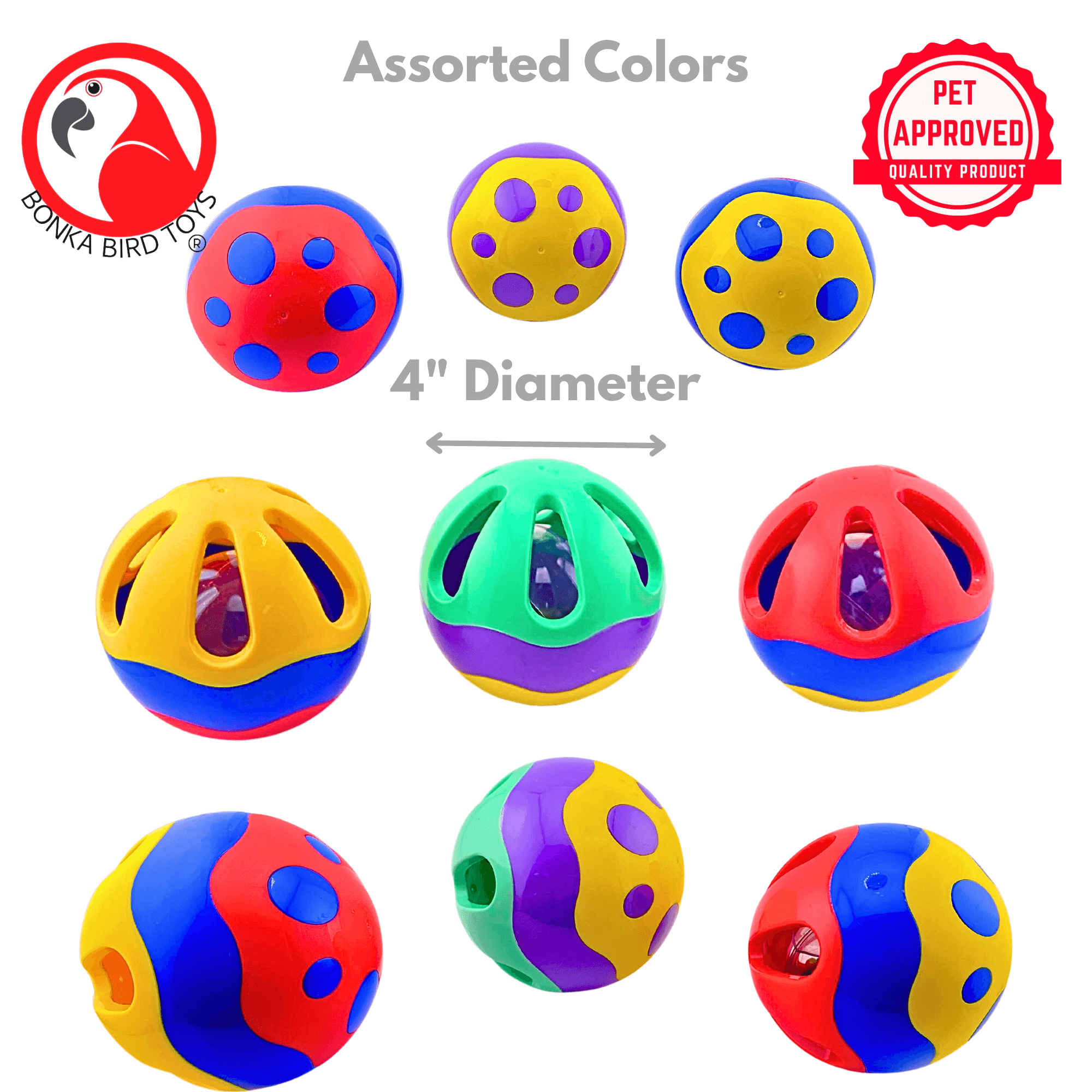 1187 Roll-A-Treat 4" Foraging Ball - Bonka Bird Toys