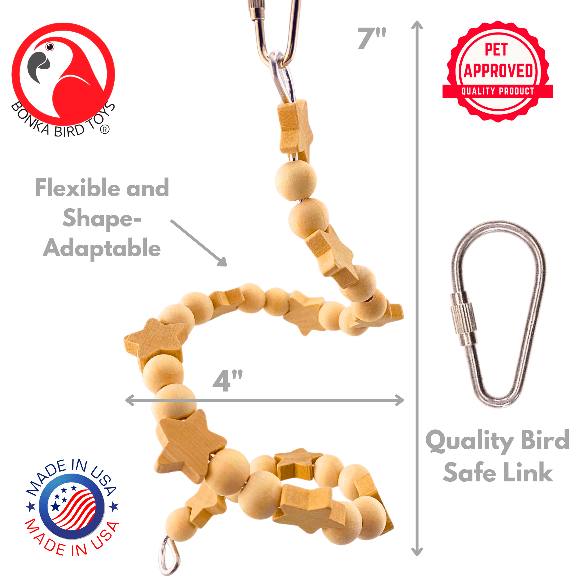 1191 Natural Starry Spiral - Bonka Bird Toys