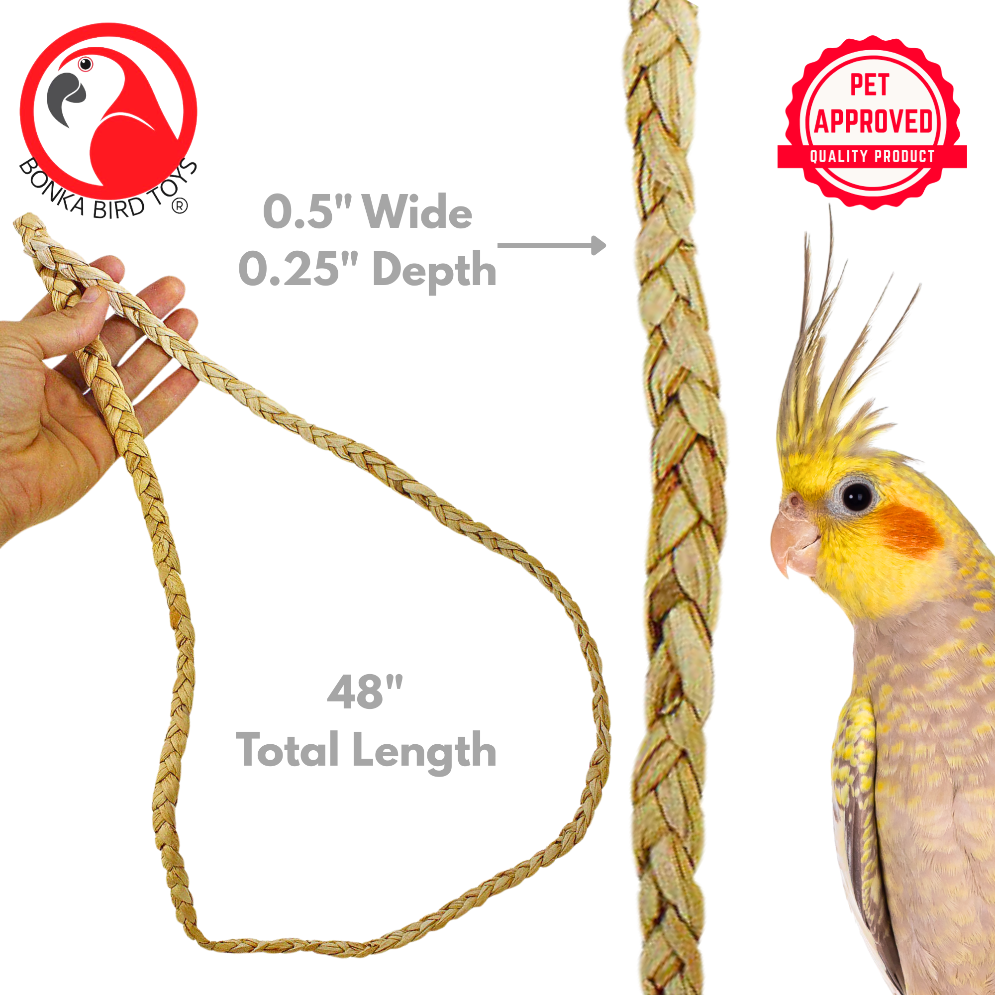 2135 Braided 48-Inch Palm Rope - Bonka Bird Toys