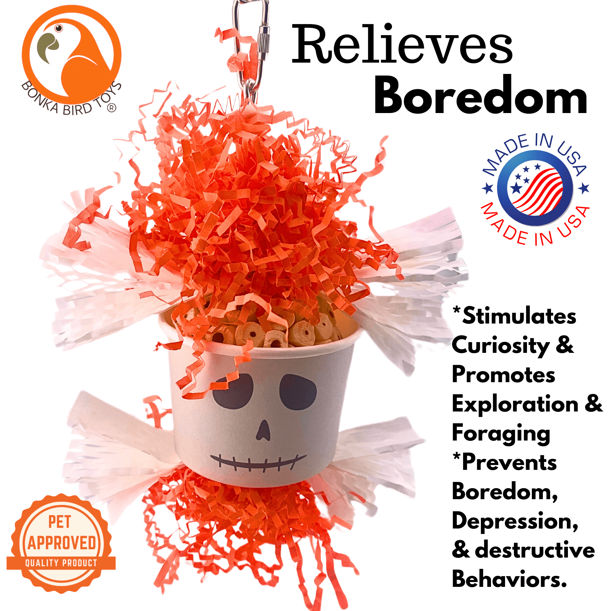 2713 Halloween Ghost Dish - Bonka Bird Toys