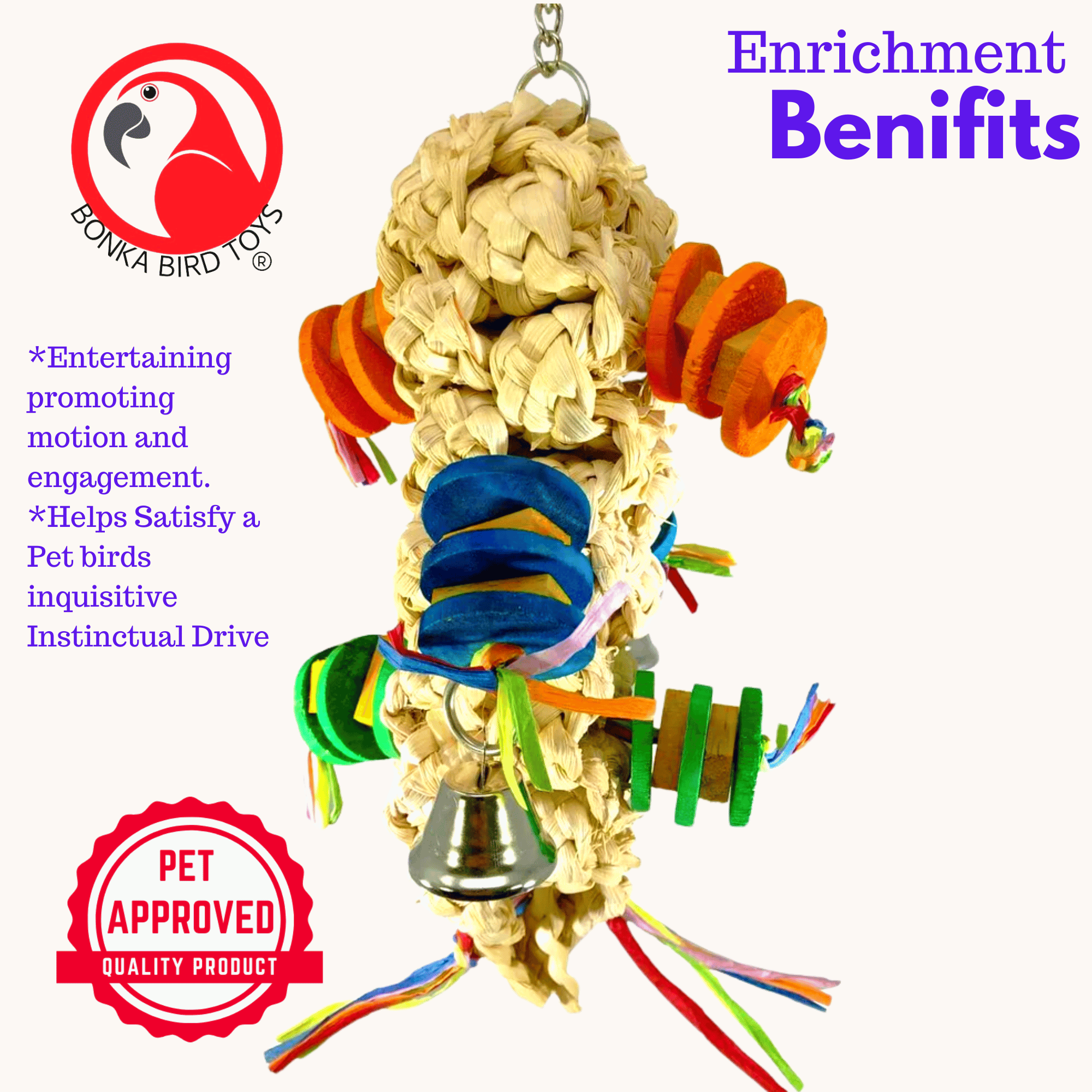 1855 Lanyard Chew Fish - Bonka Bird Toys