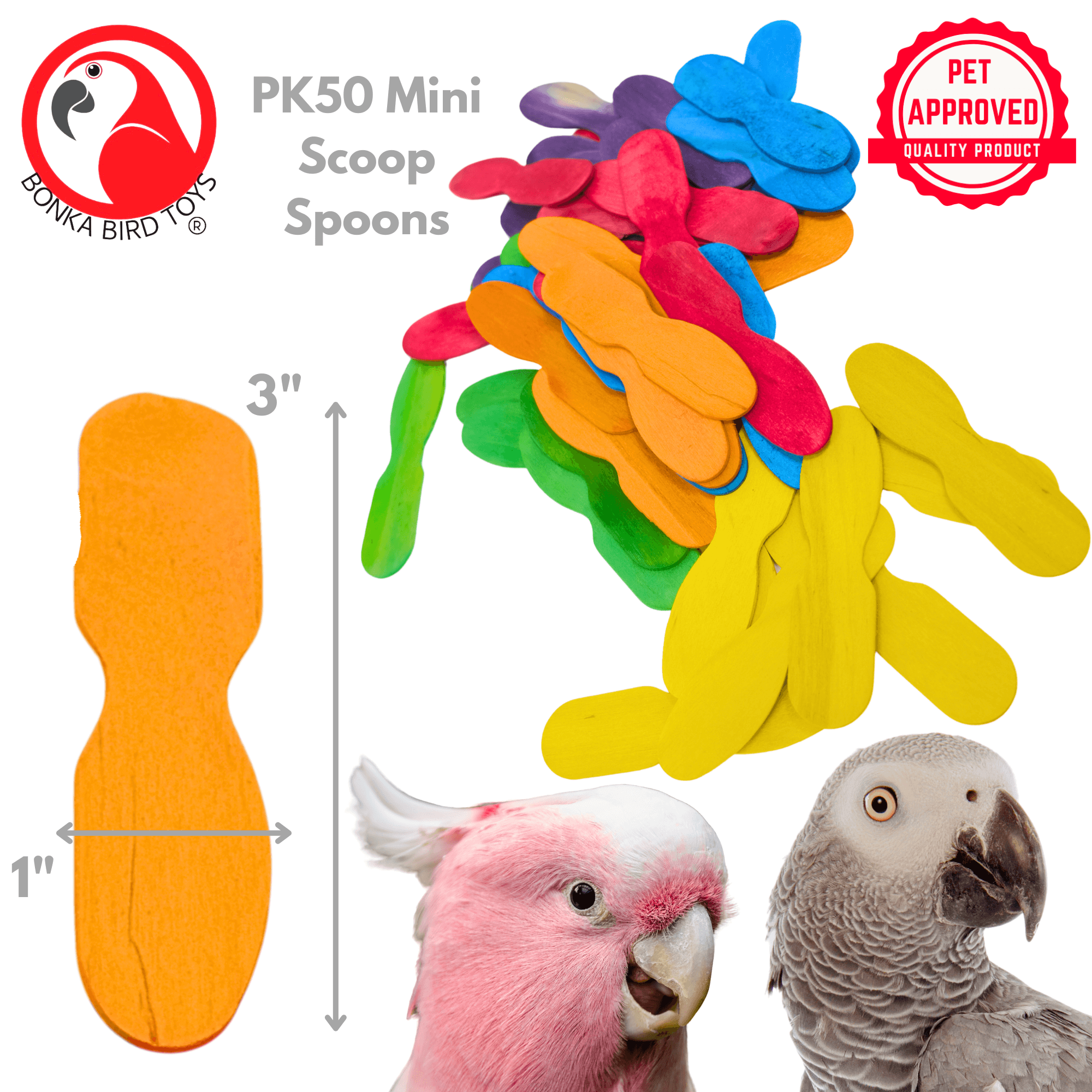 2665 PK50 Mini Scoop Spoons - Bonka Bird Toys
