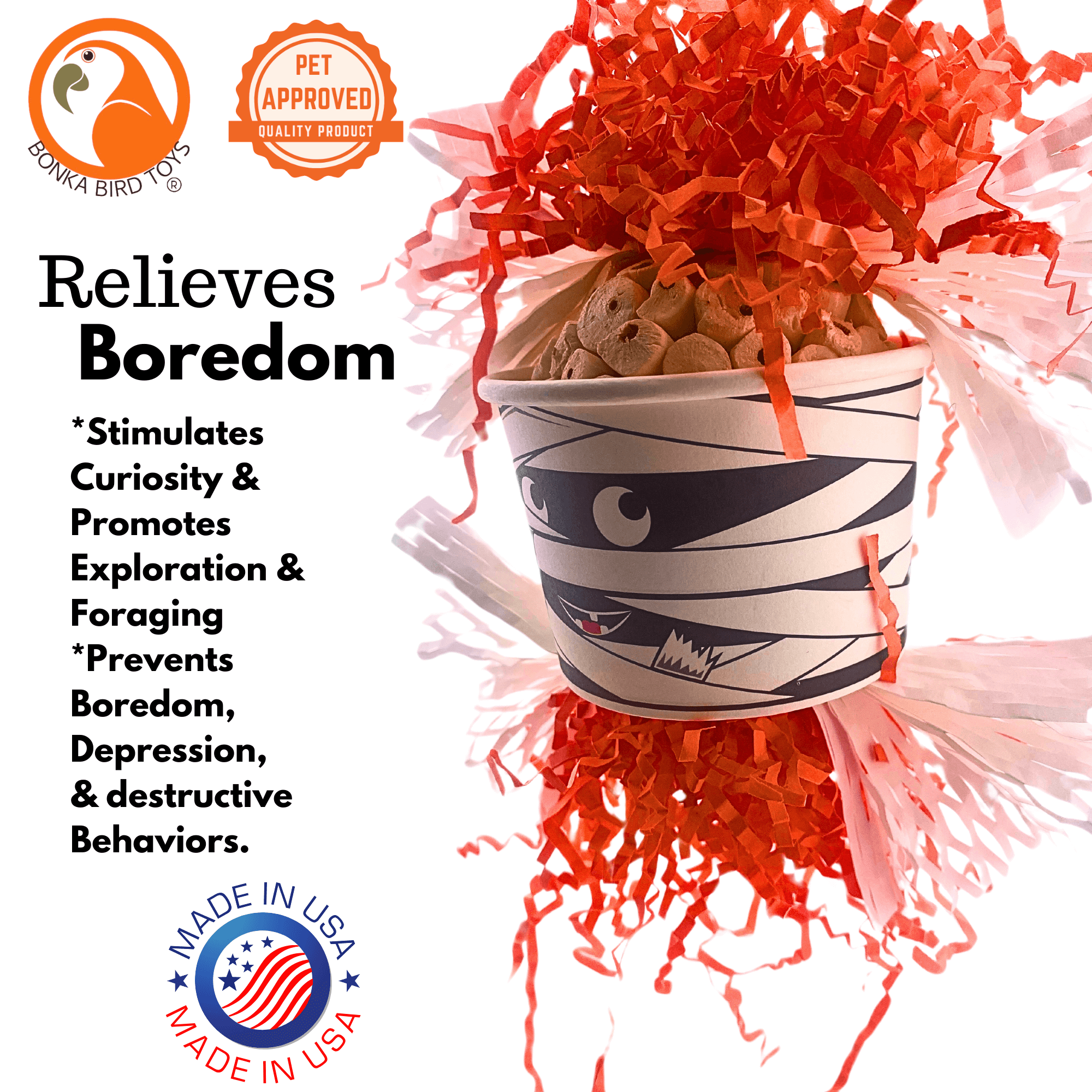 2715 Halloween Mummy Dish - Bonka Bird Toys