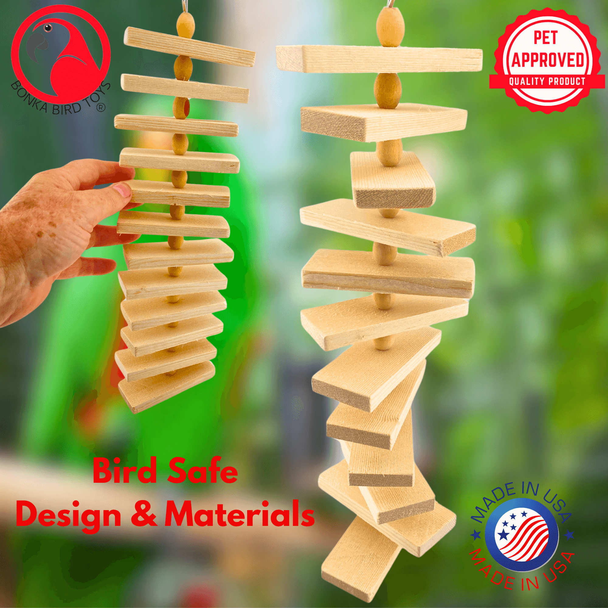 1317 Large Natural Slat Chewer - Bonka Bird Toys