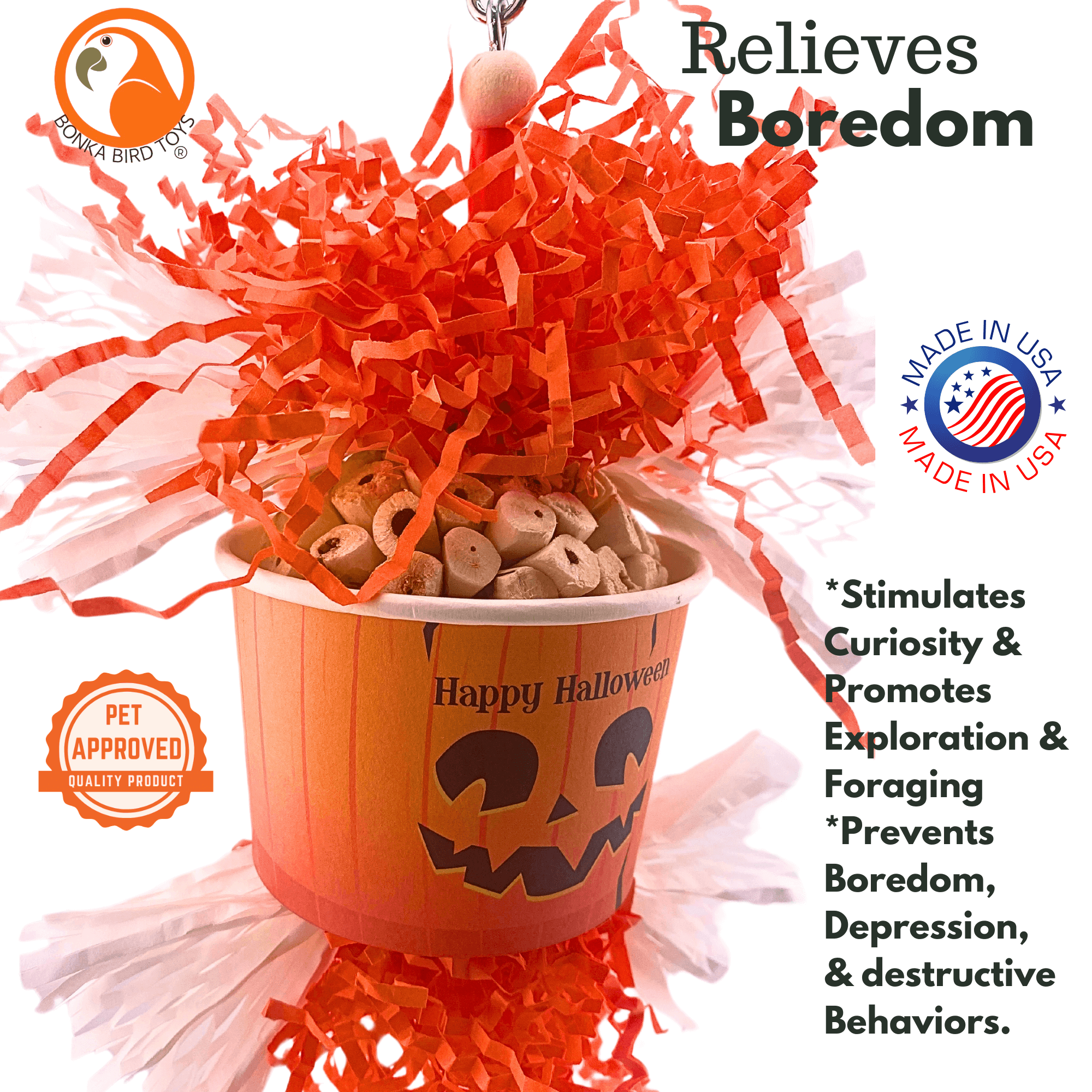 2710 Halloween Pumpkin Dish - Bonka Bird Toys