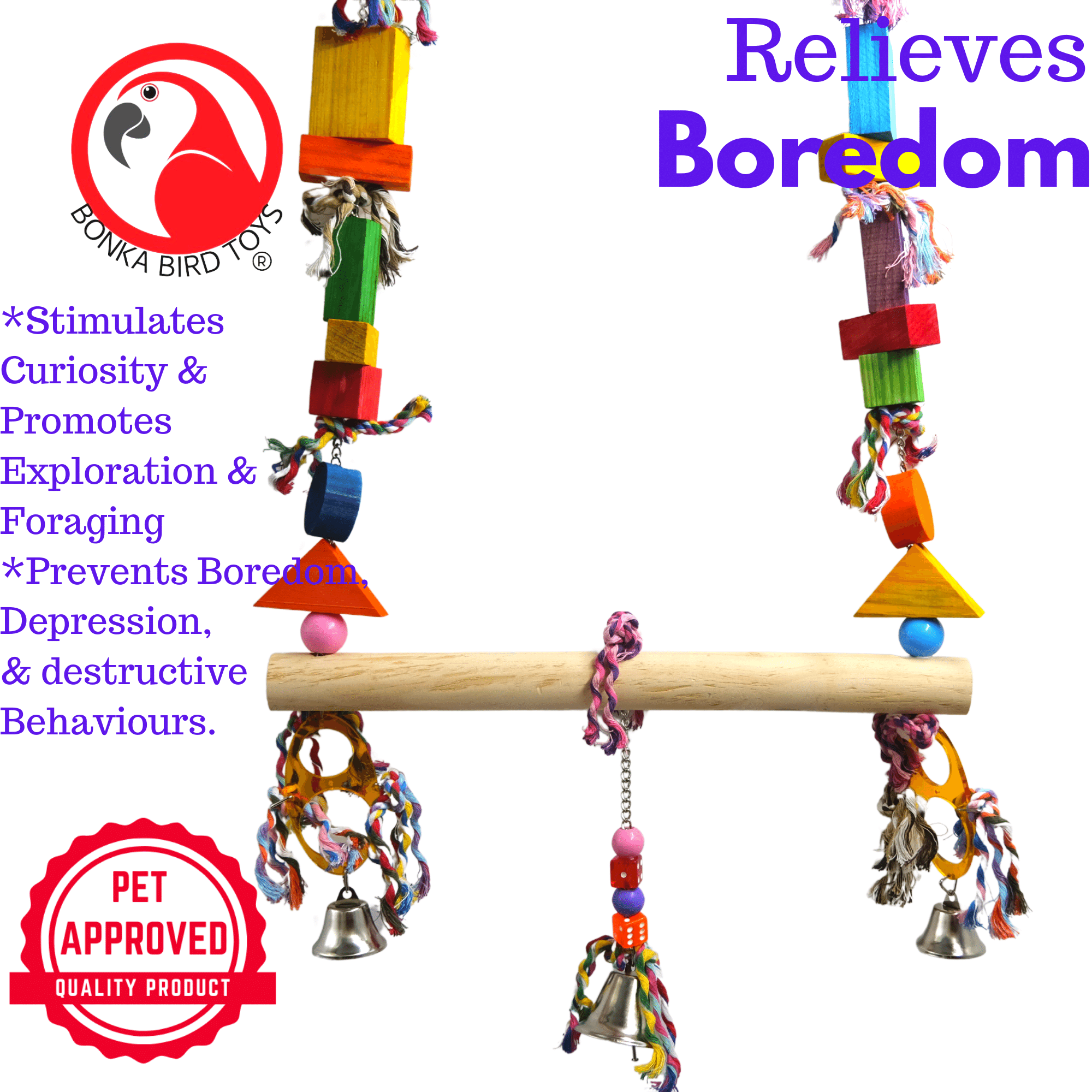 2160 Medium Spindle Swing - Bonka Bird Toys