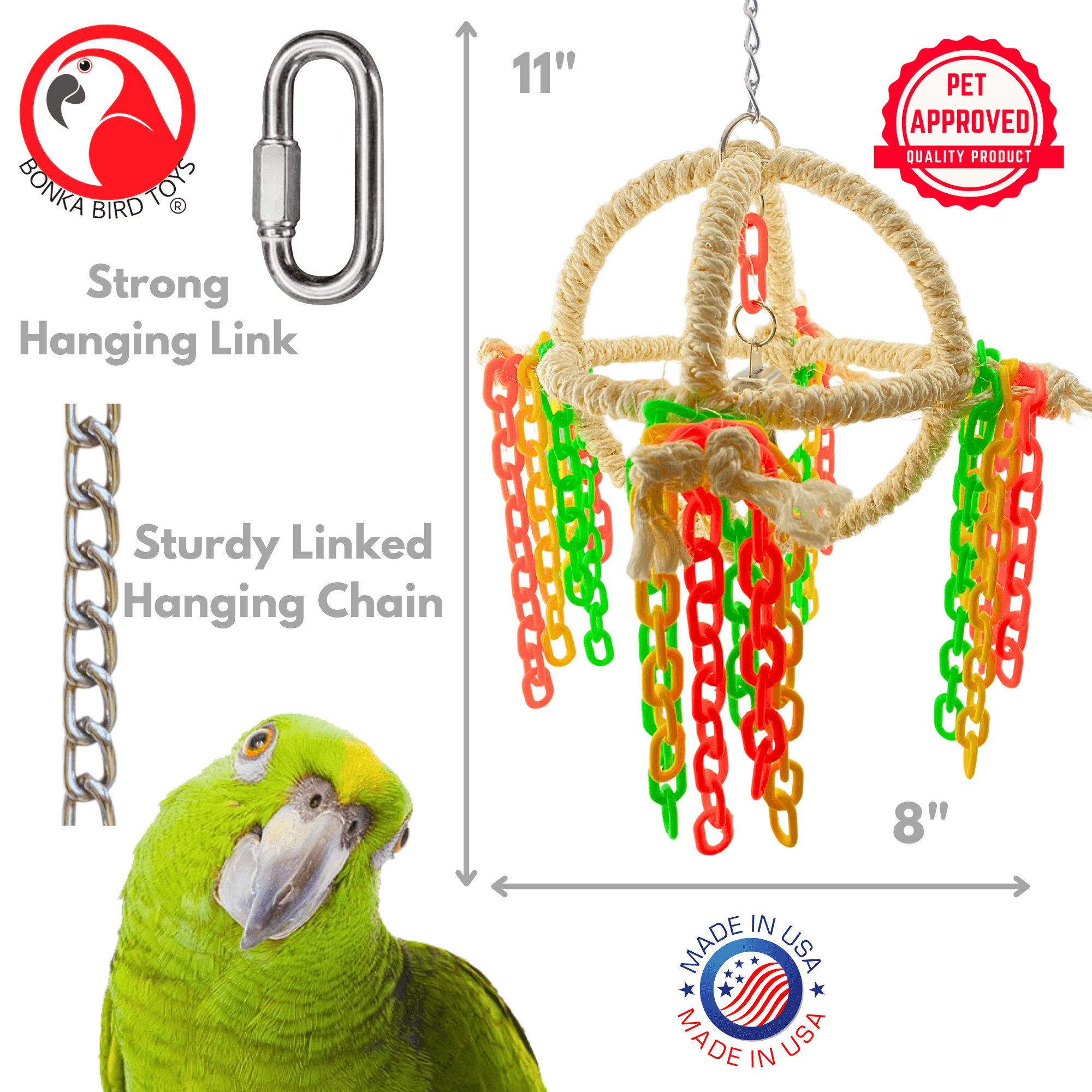 1590 Sisal Orbit Globe - Bonka Bird Toys
