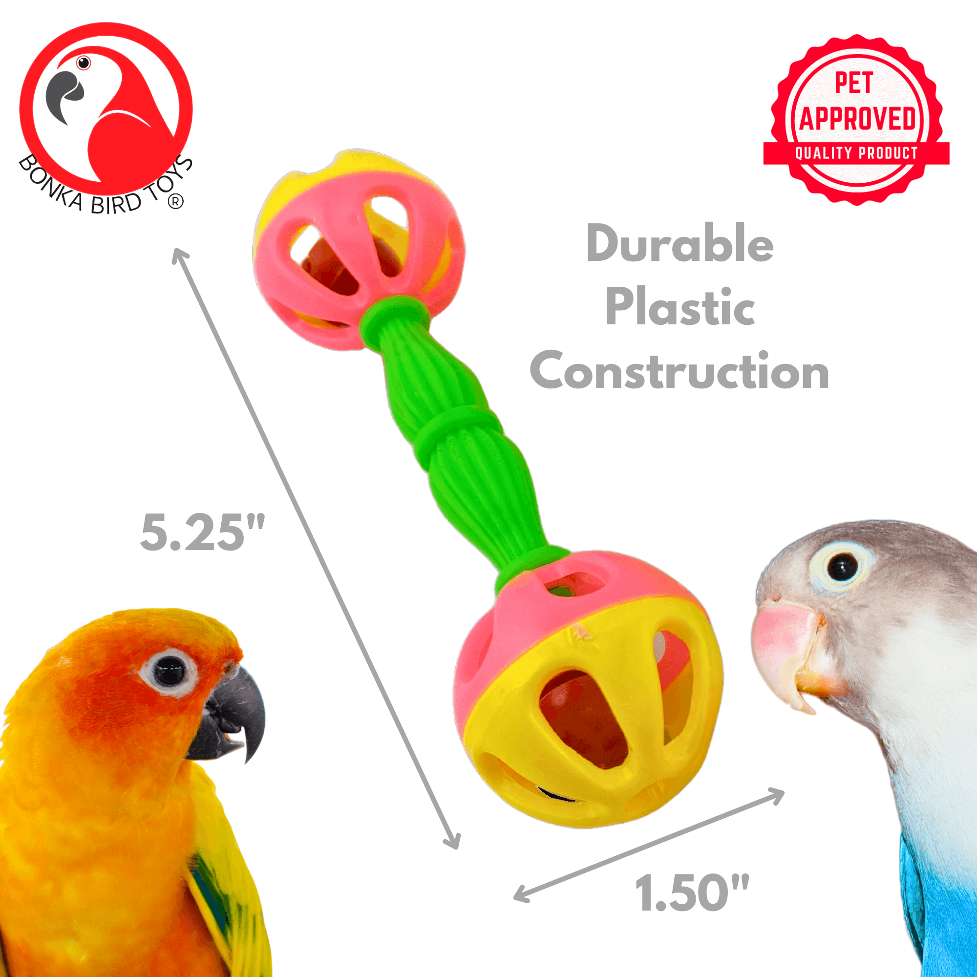 2069 Pk2 Birdie Barbells - Bonka Bird Toys