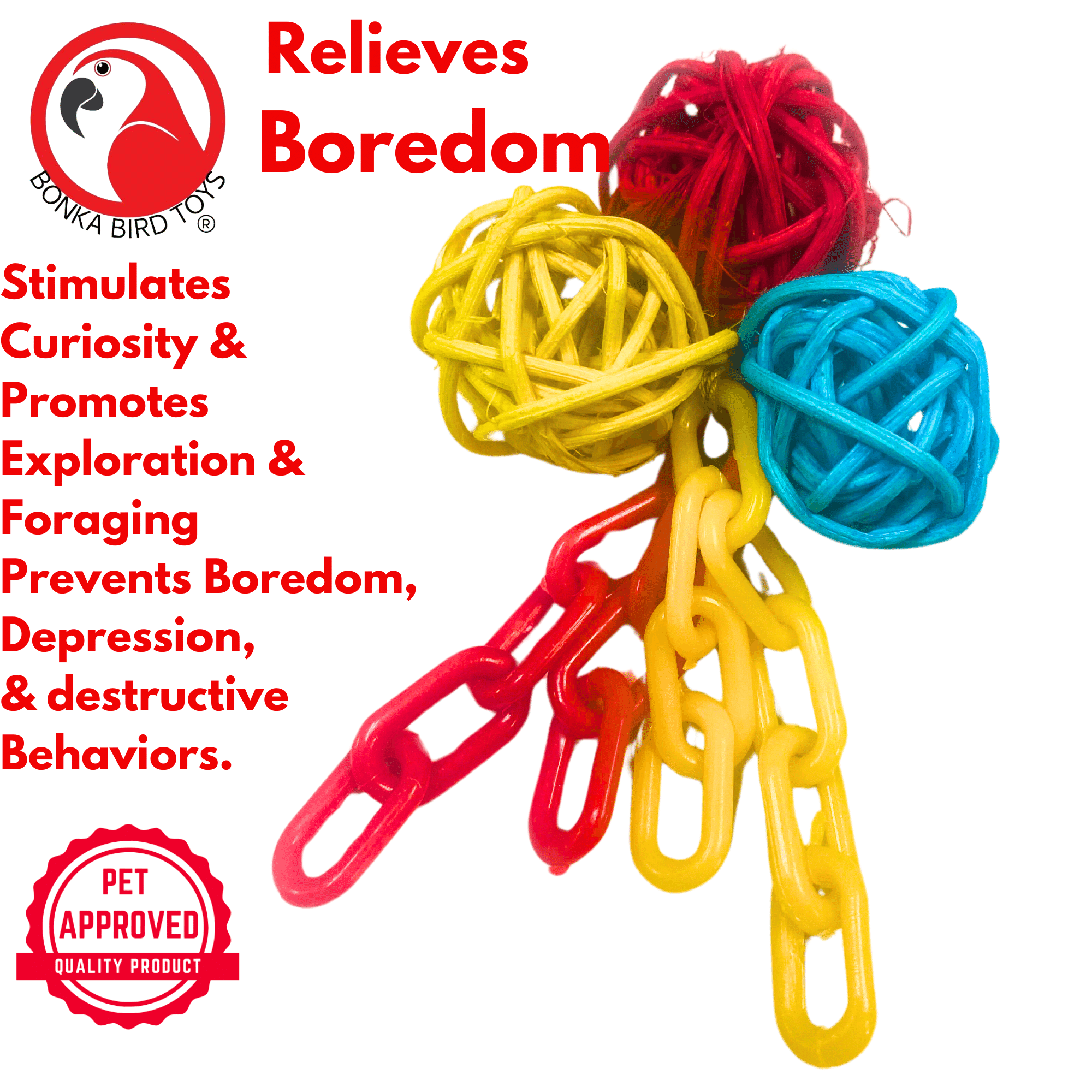 2529 Ball and Chain Foot Toy BOGO BUNDLE BUY ONE GET ONE FREE! - Bonka Bird Toys