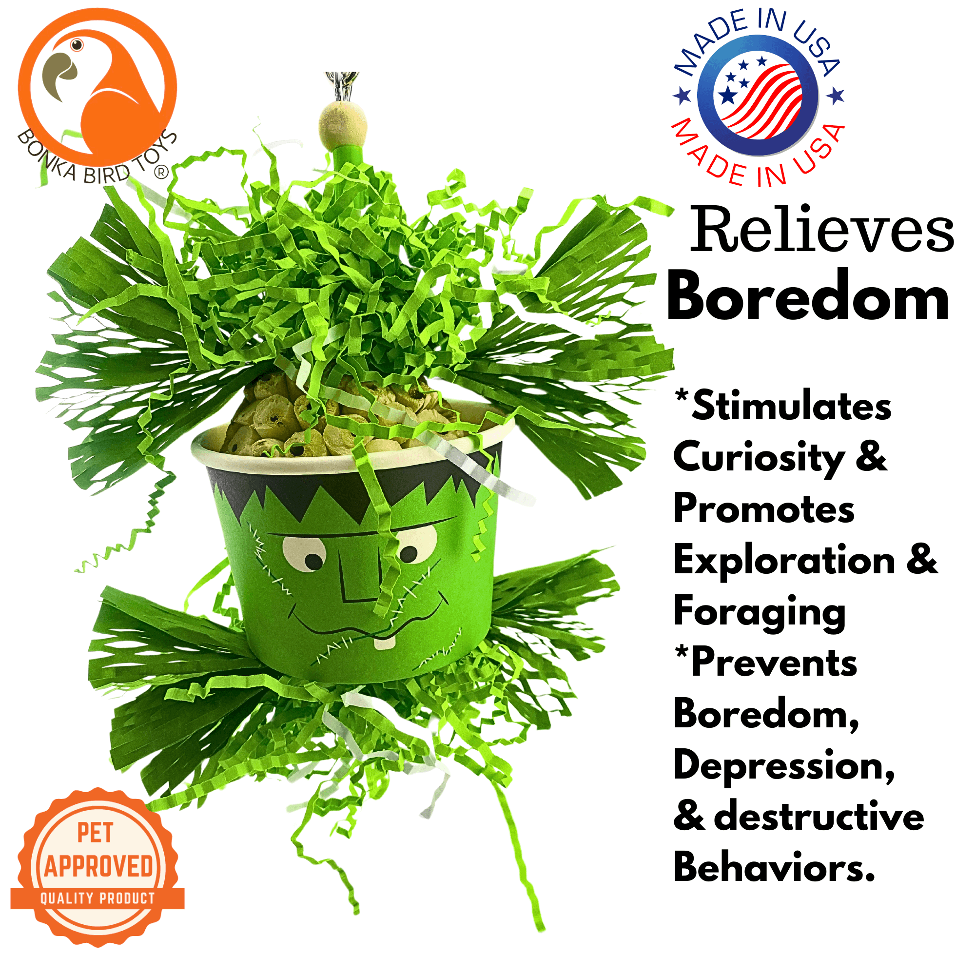 2712 Halloween Frankenstein Dish - Bonka Bird Toys