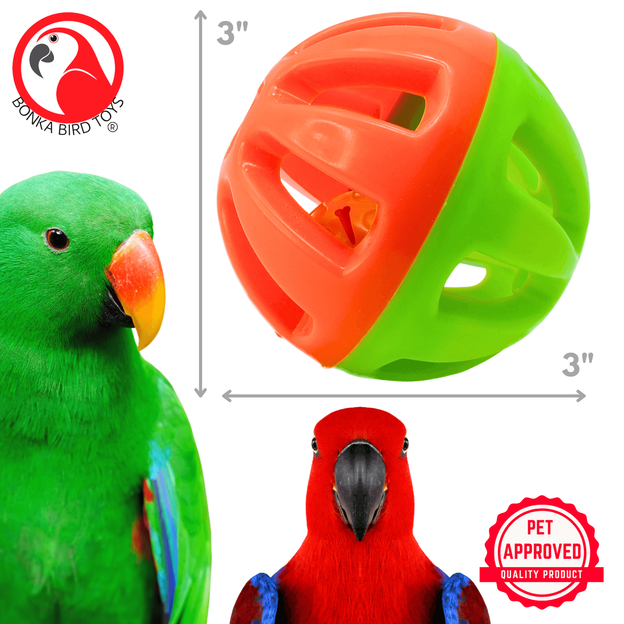 1404 Big 3-Inch Ball - Bonka Bird Toys