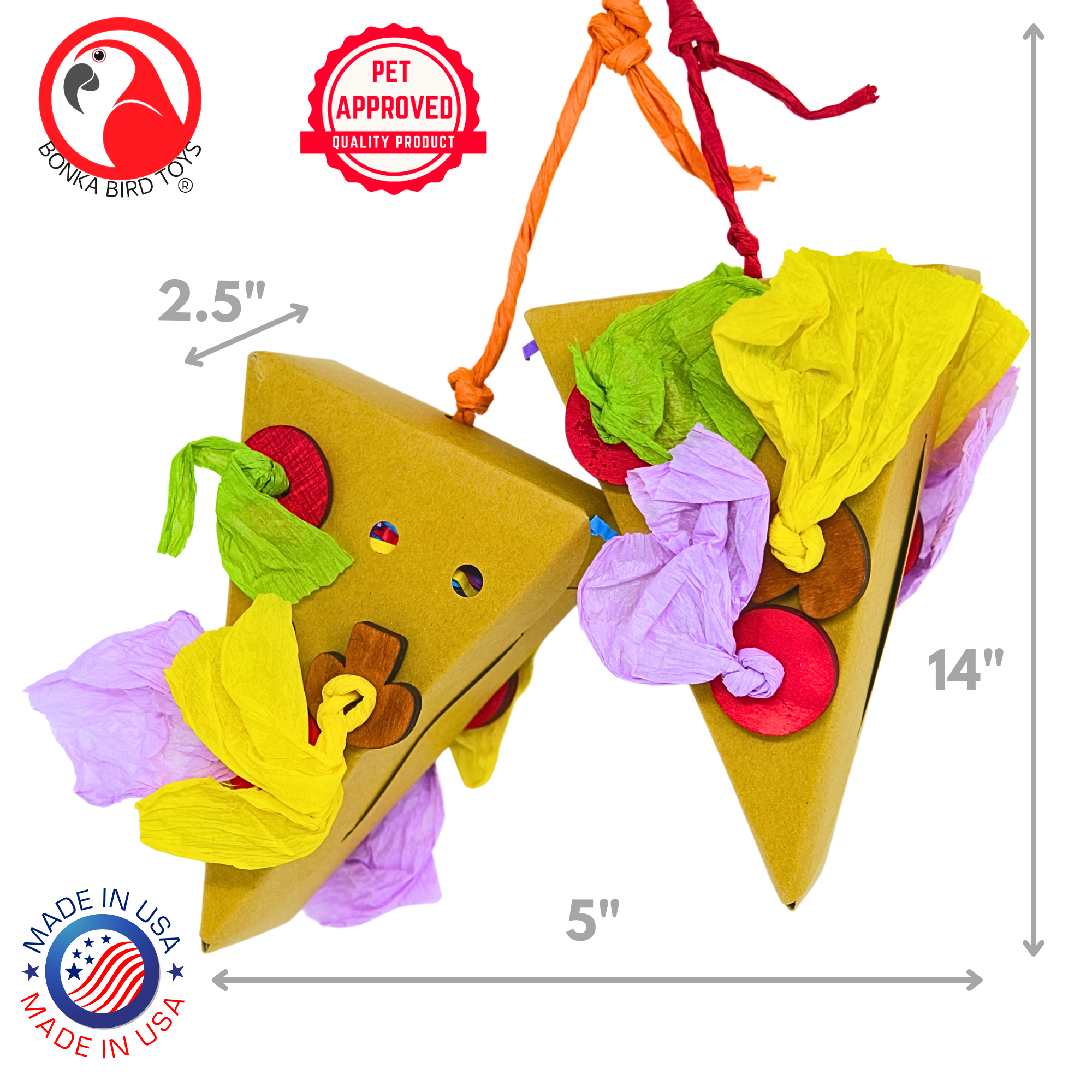 2224 Duo Medium Pizza Slice - Bonka Bird Toys