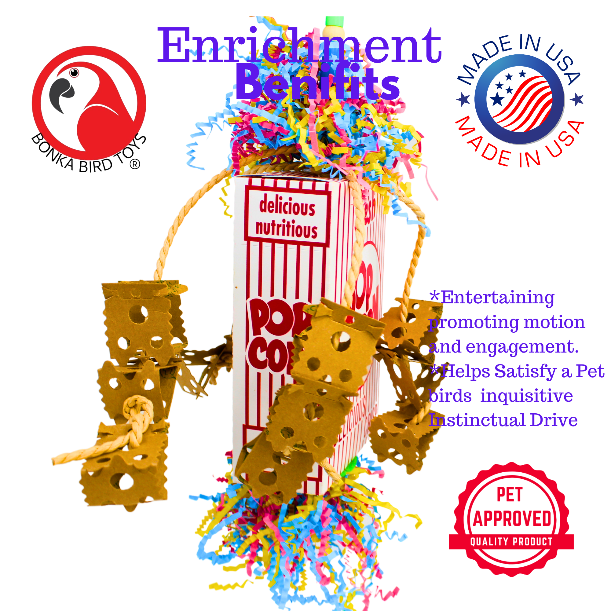 2318 Popcorn Explosion - Bonka Bird Toys