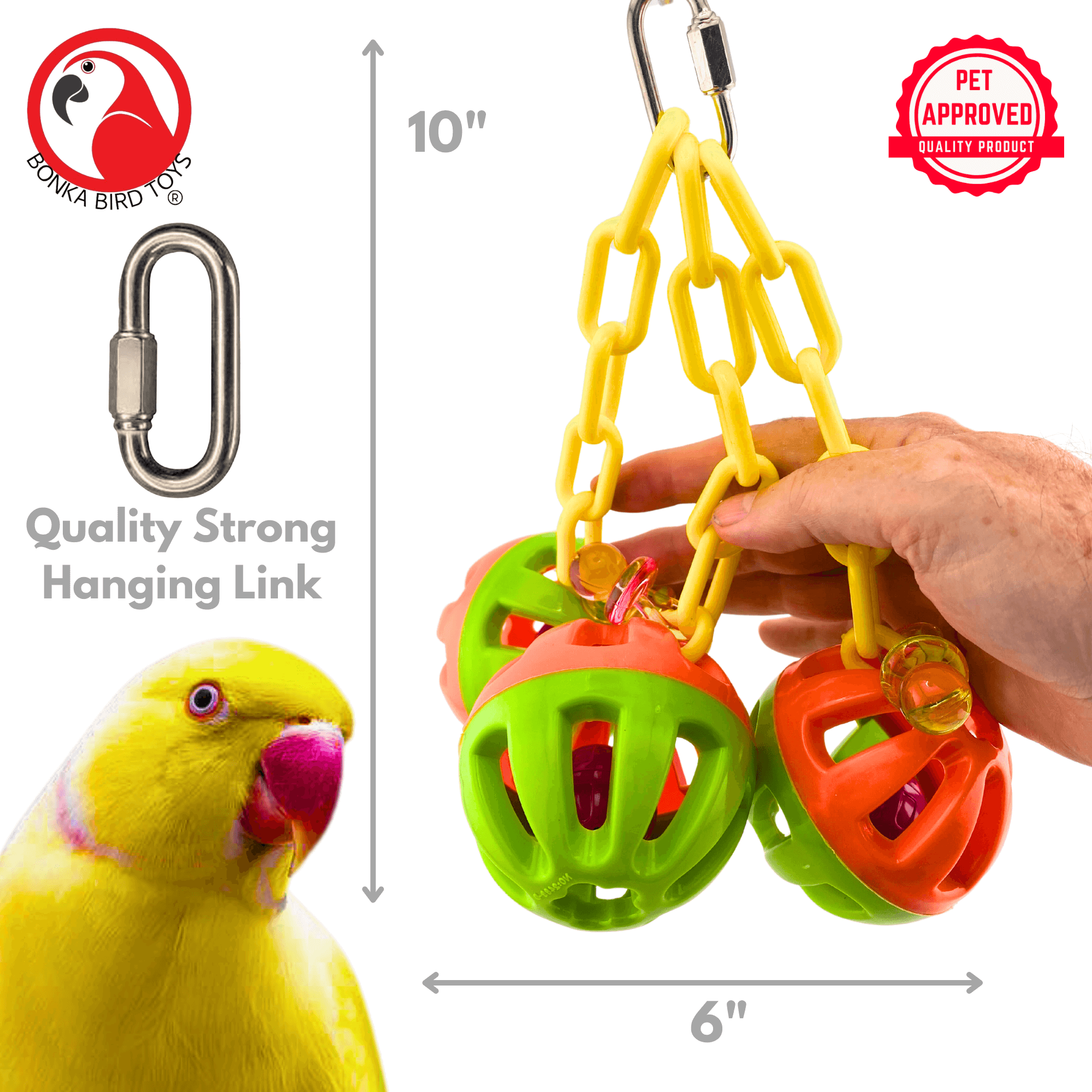 1273 Tri-Chain Ball - Bonka Bird Toys
