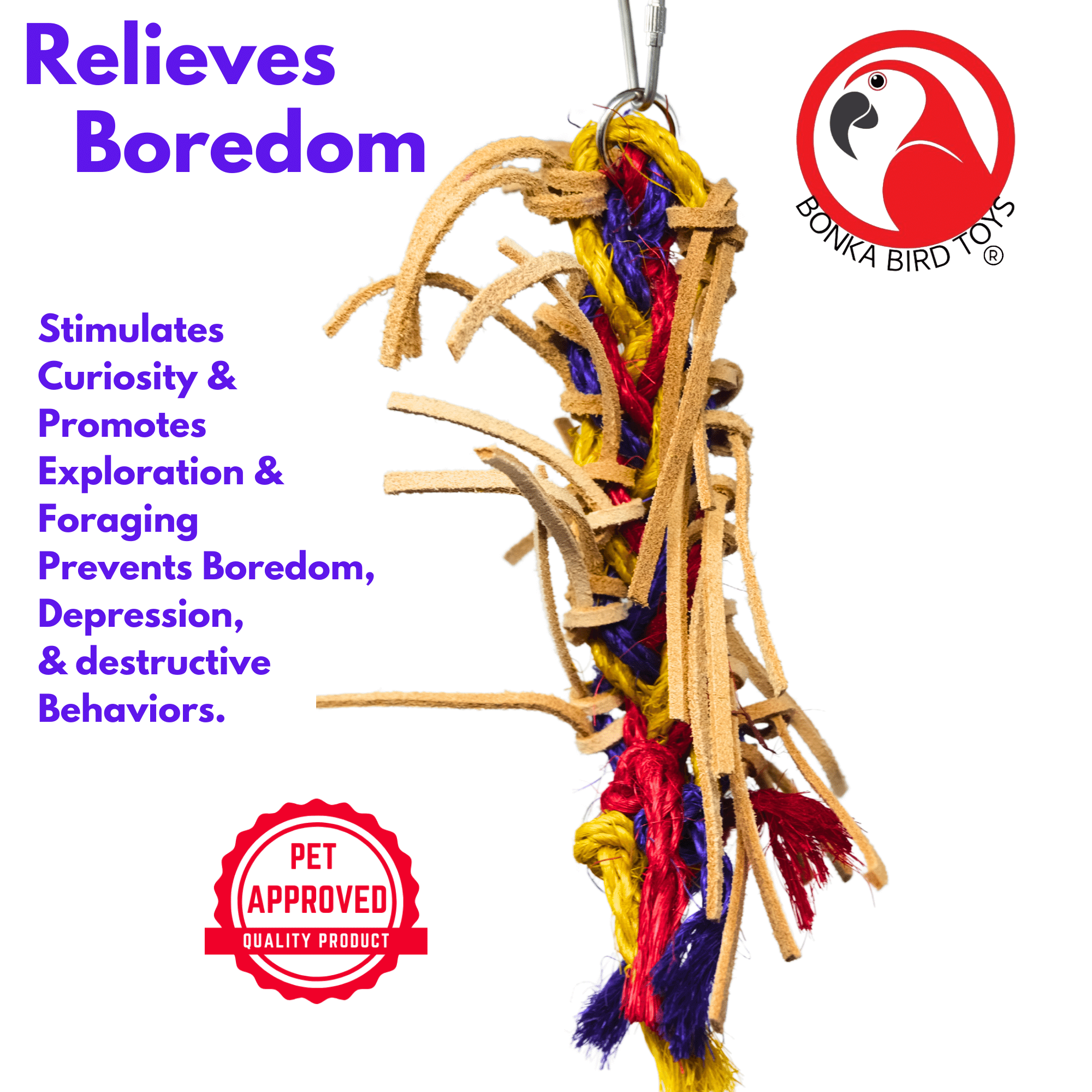 2621 Small Leather Braid - Bonka Bird Toys